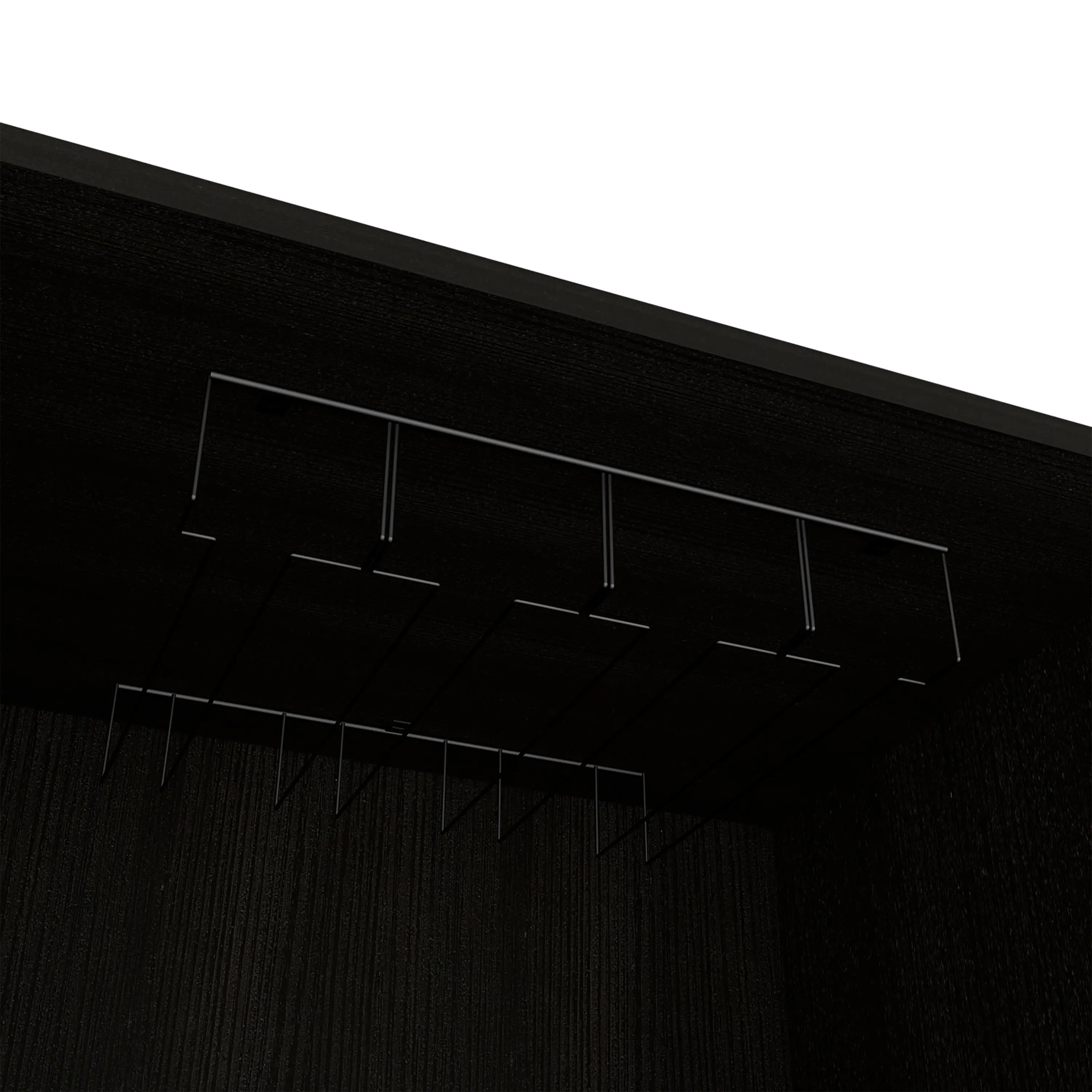21" Black Wood Bar Cart Homeroots Kitchen & Dining