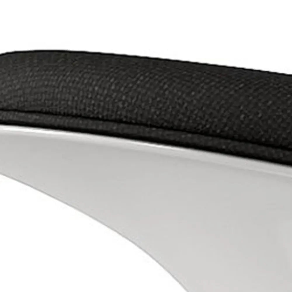 21" Black and White Wool And Fiberglass Contempo Footstool Ottoman Homeroots Living Room