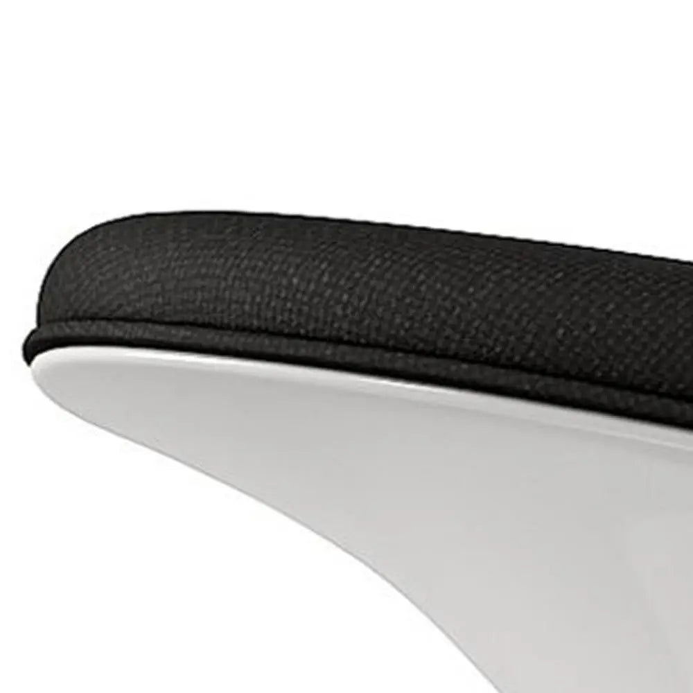 21" Black and White Wool And Fiberglass Contempo Footstool Ottoman Homeroots Living Room