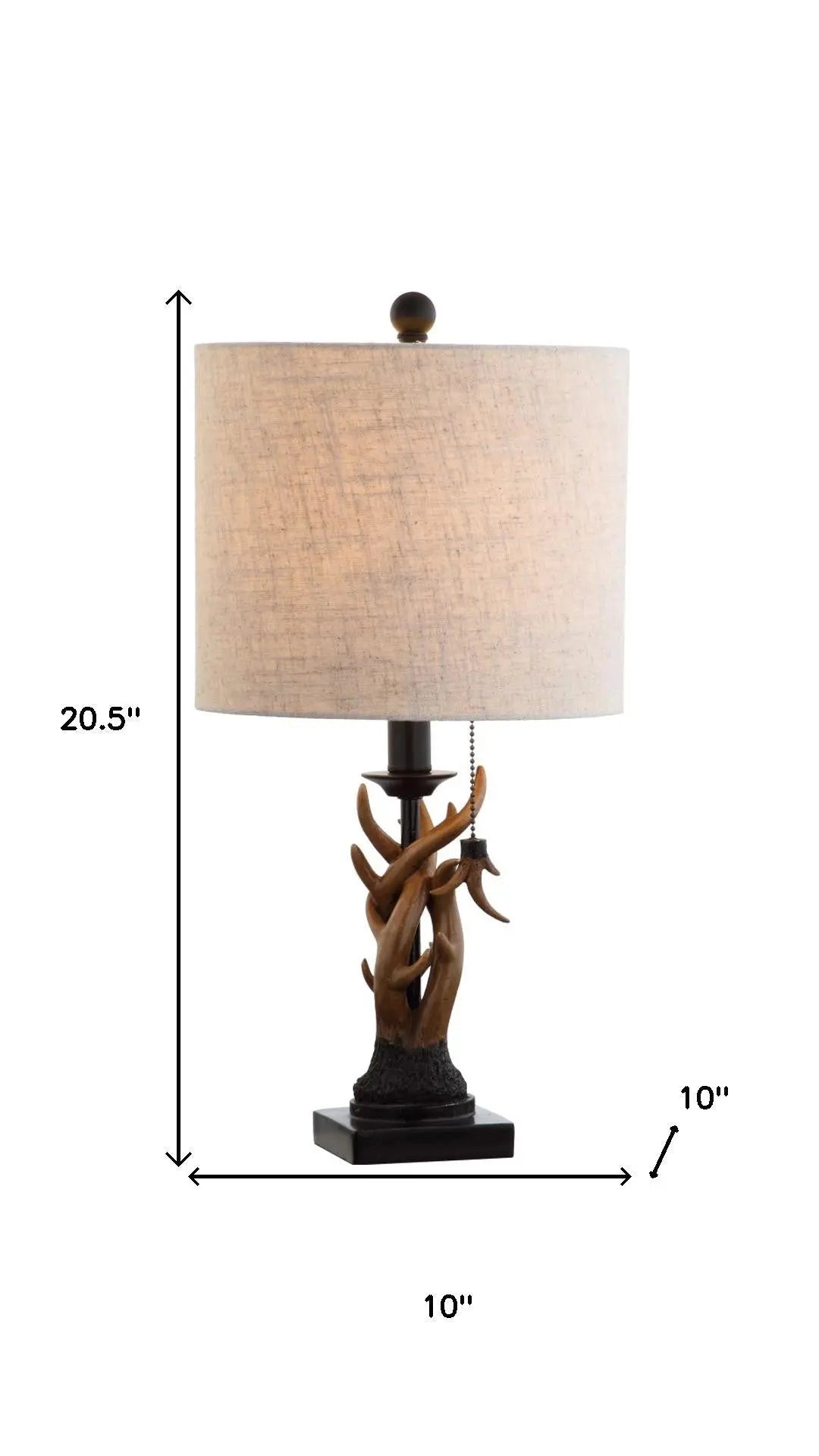 21" Brown Table Lamp With Drum Shade Homeroots Lighting