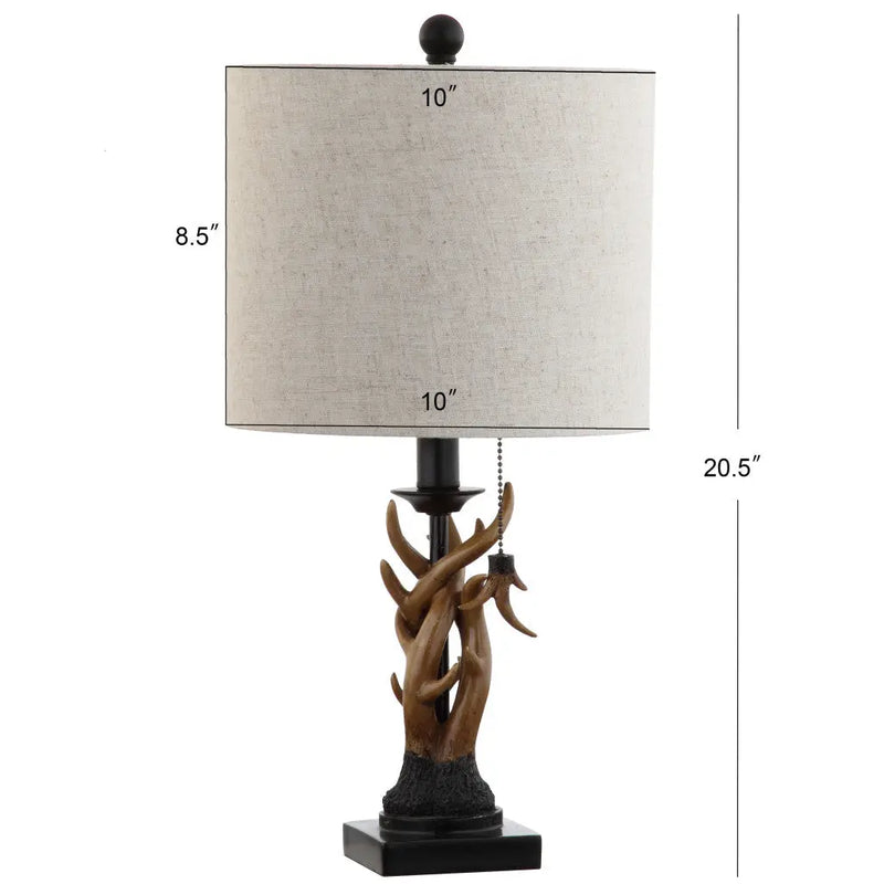21" Brown Table Lamp With Drum Shade Homeroots Lighting