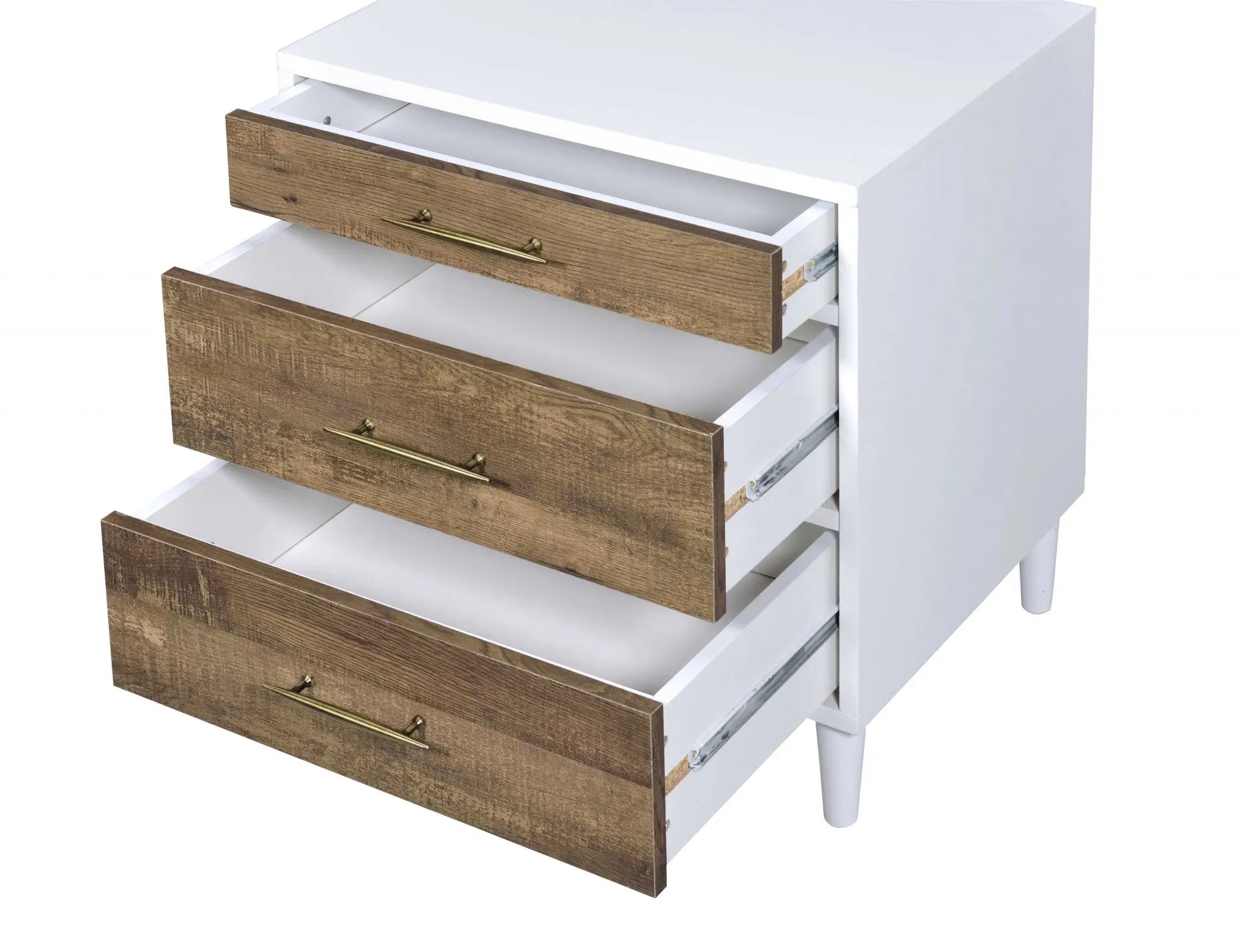 21" Brown Three Drawers Nightstand Homeroots Bed & Bath