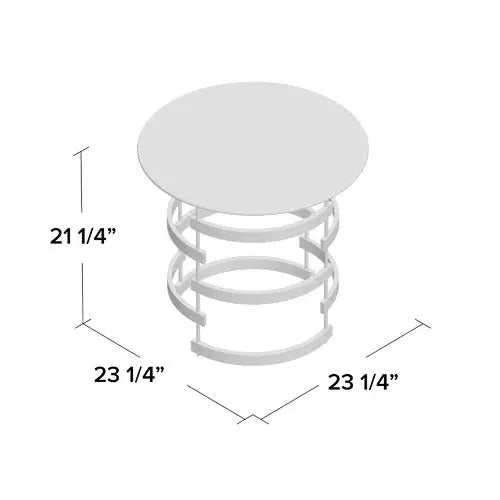 21" Champagne Glass And Iron Round End Table Homeroots Living Room