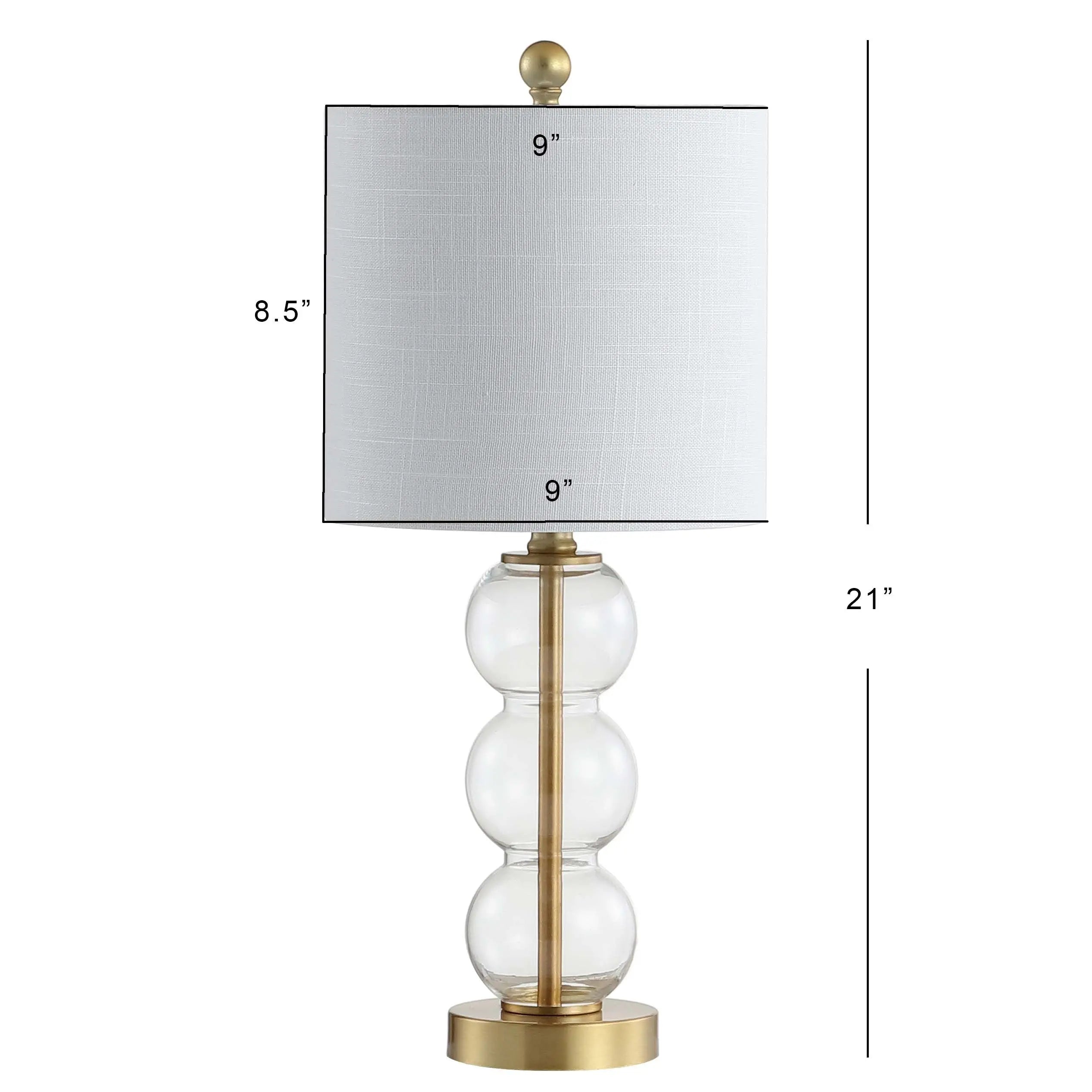 21" Clear And Gold Table Lamp With Drum Shade Homeroots Lighting