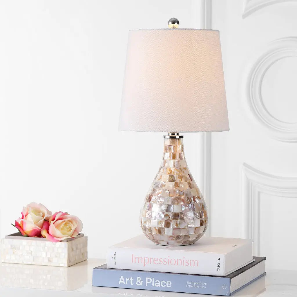 21" Clear Novelty Desk Lamp With Drum Shade Homeroots Lighting