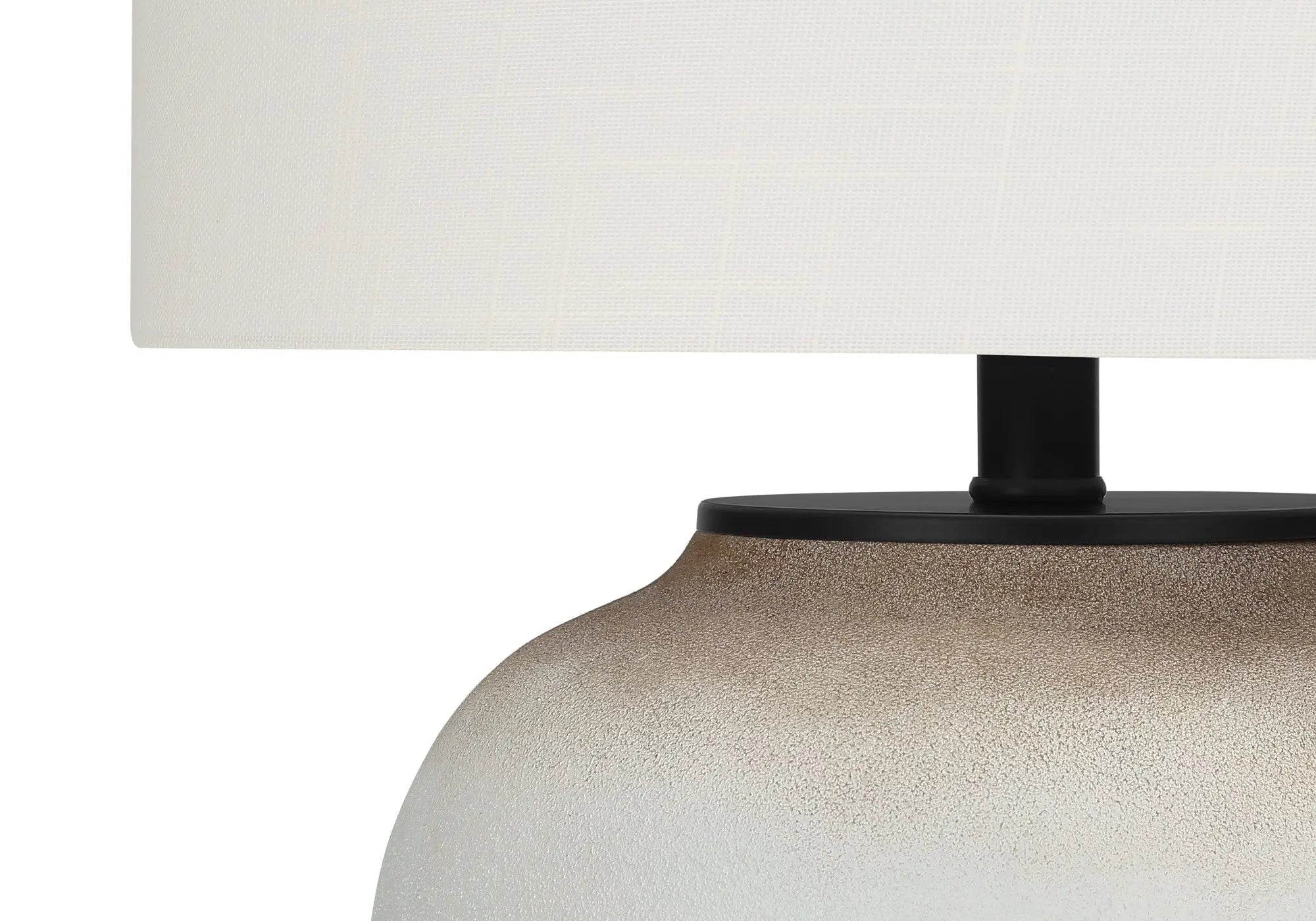 21" Cream Ceramic Round Table Lamp With Cream Drum Shade Homeroots Lighting