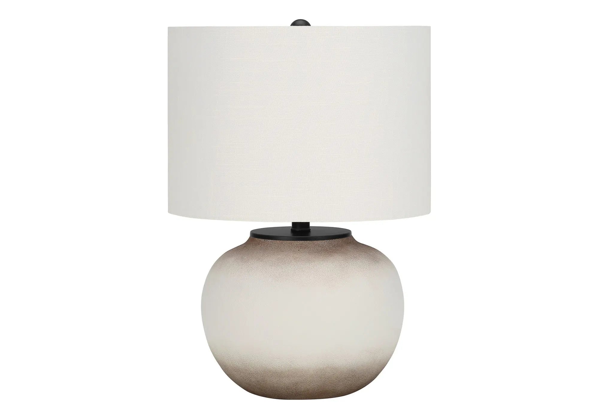 21" Cream Ceramic Round Table Lamp With Cream Drum Shade Homeroots Lighting