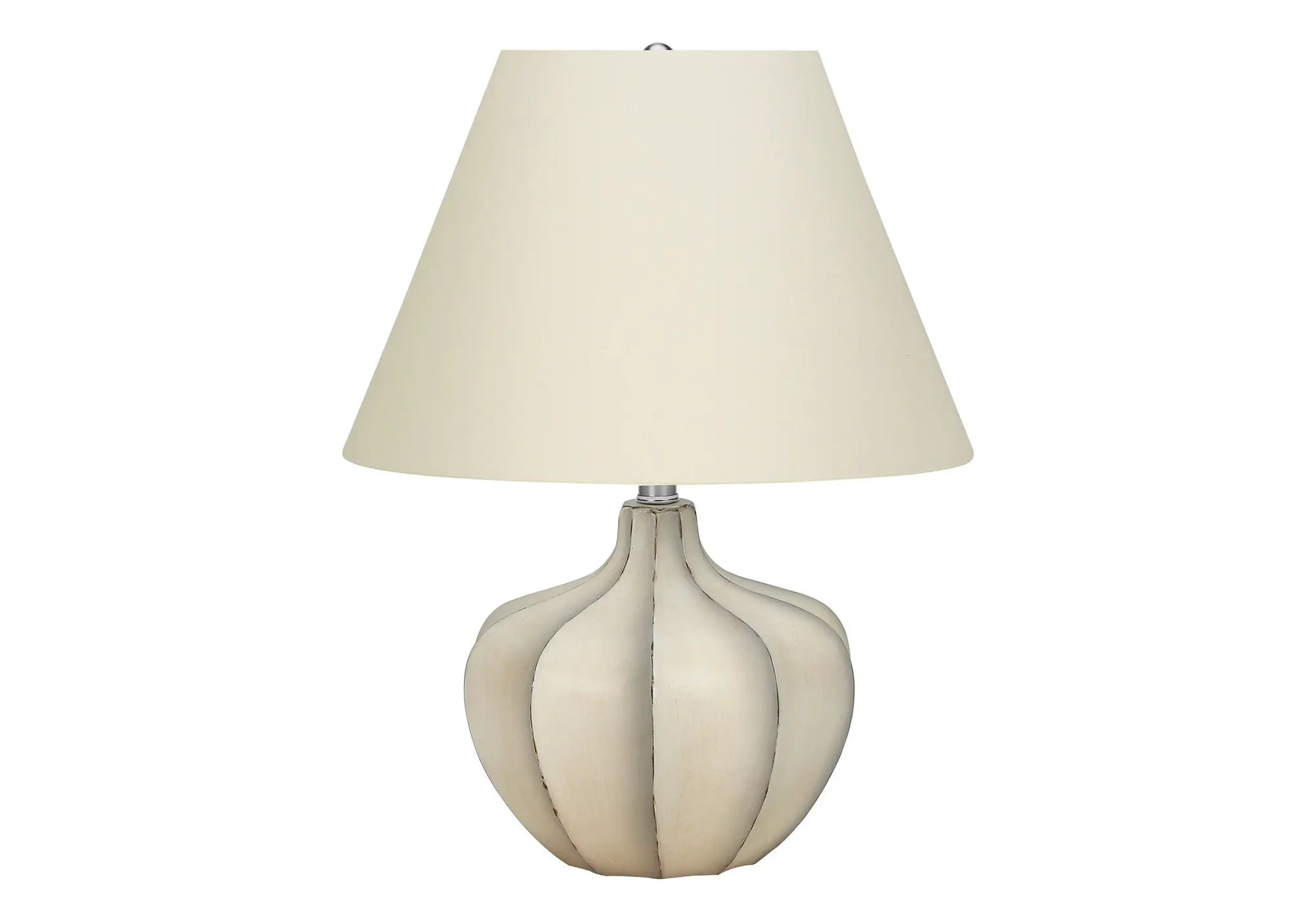 21" Cream Round Table Lamp With Cream Empire Shade Homeroots Lighting