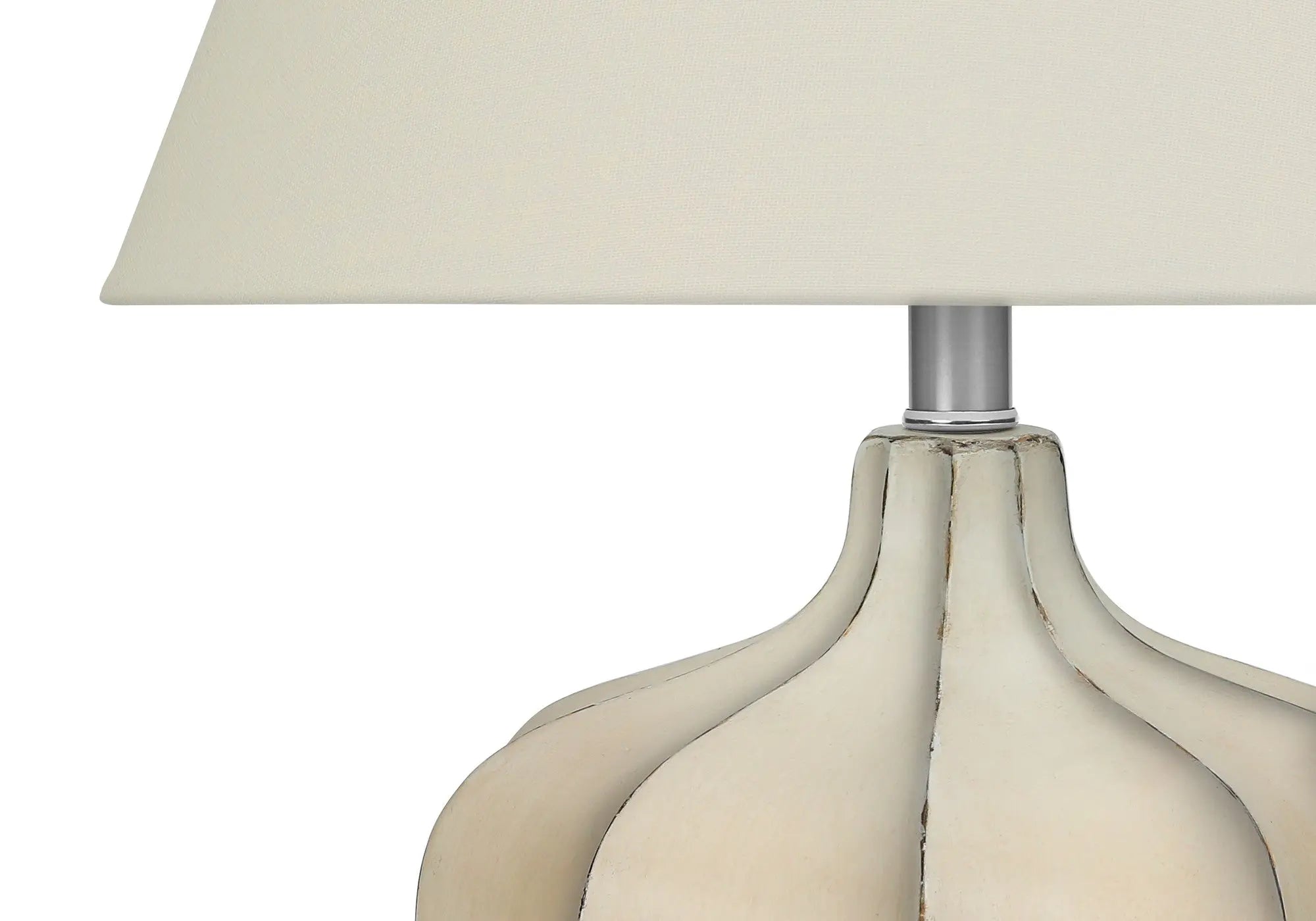 21" Cream Round Table Lamp With Cream Empire Shade Homeroots Lighting