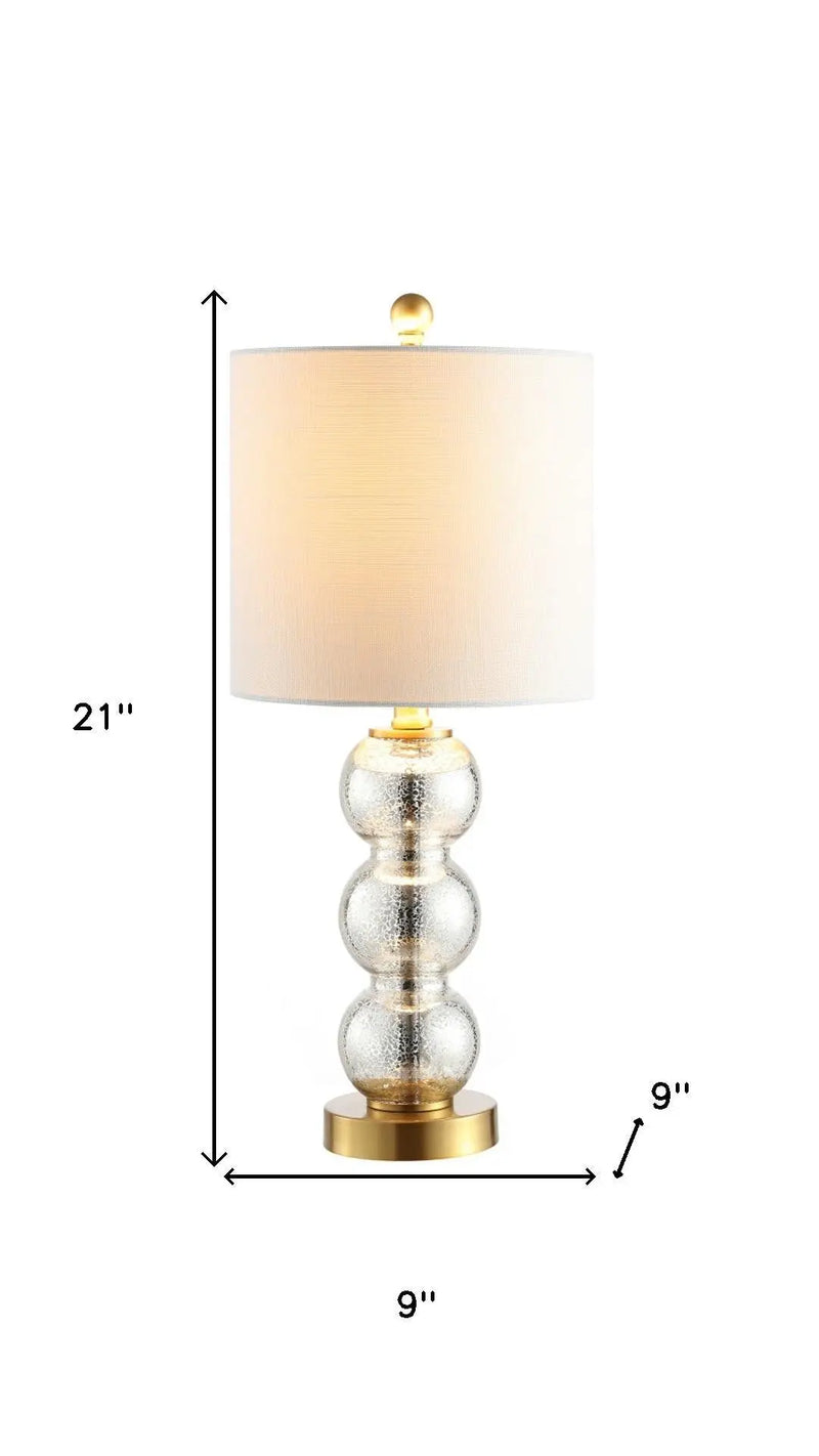 21" Gold Globe Table Lamp With Drum Shade Homeroots Lighting