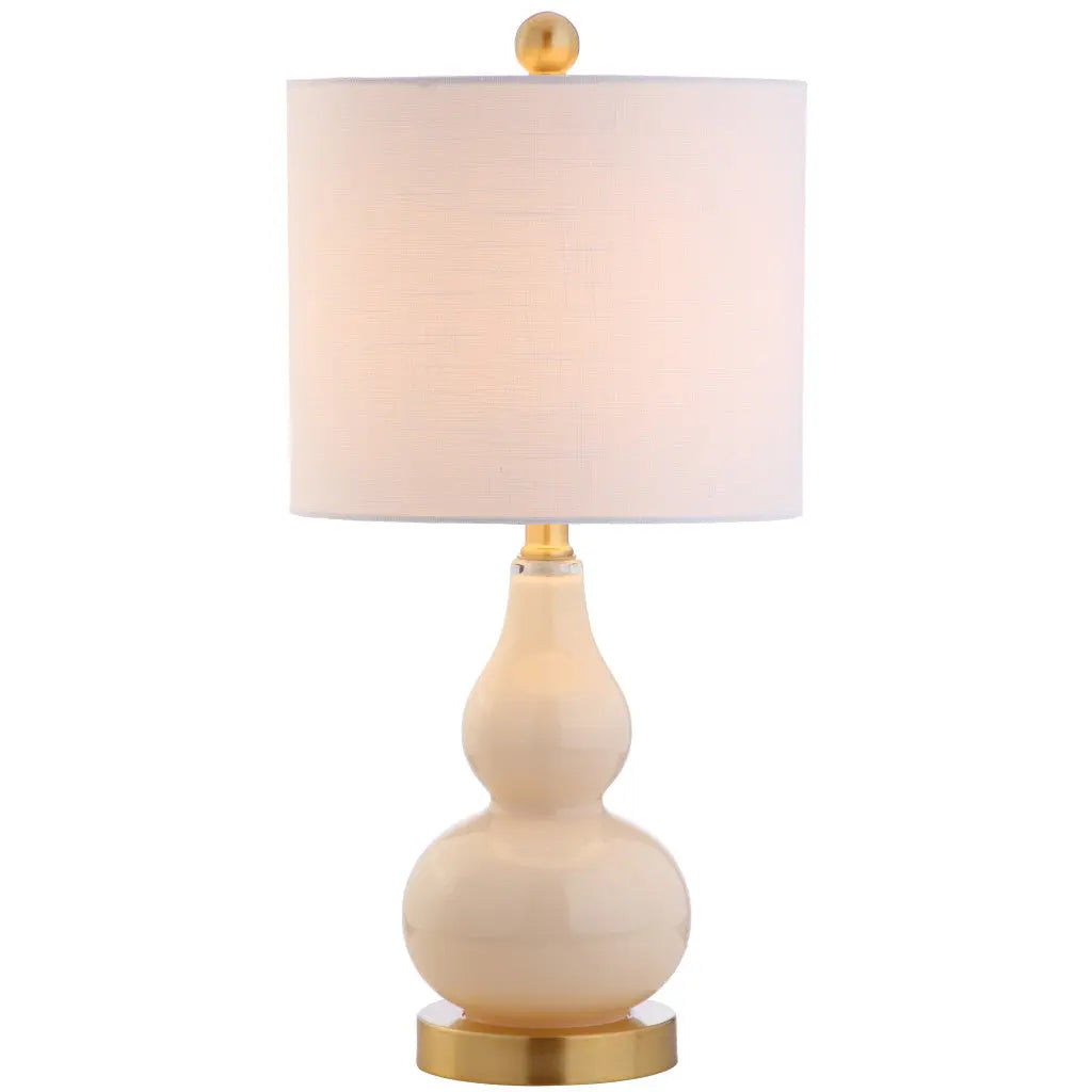 21" Gold Gourd Desk Lamp With Drum Shade Homeroots Lighting