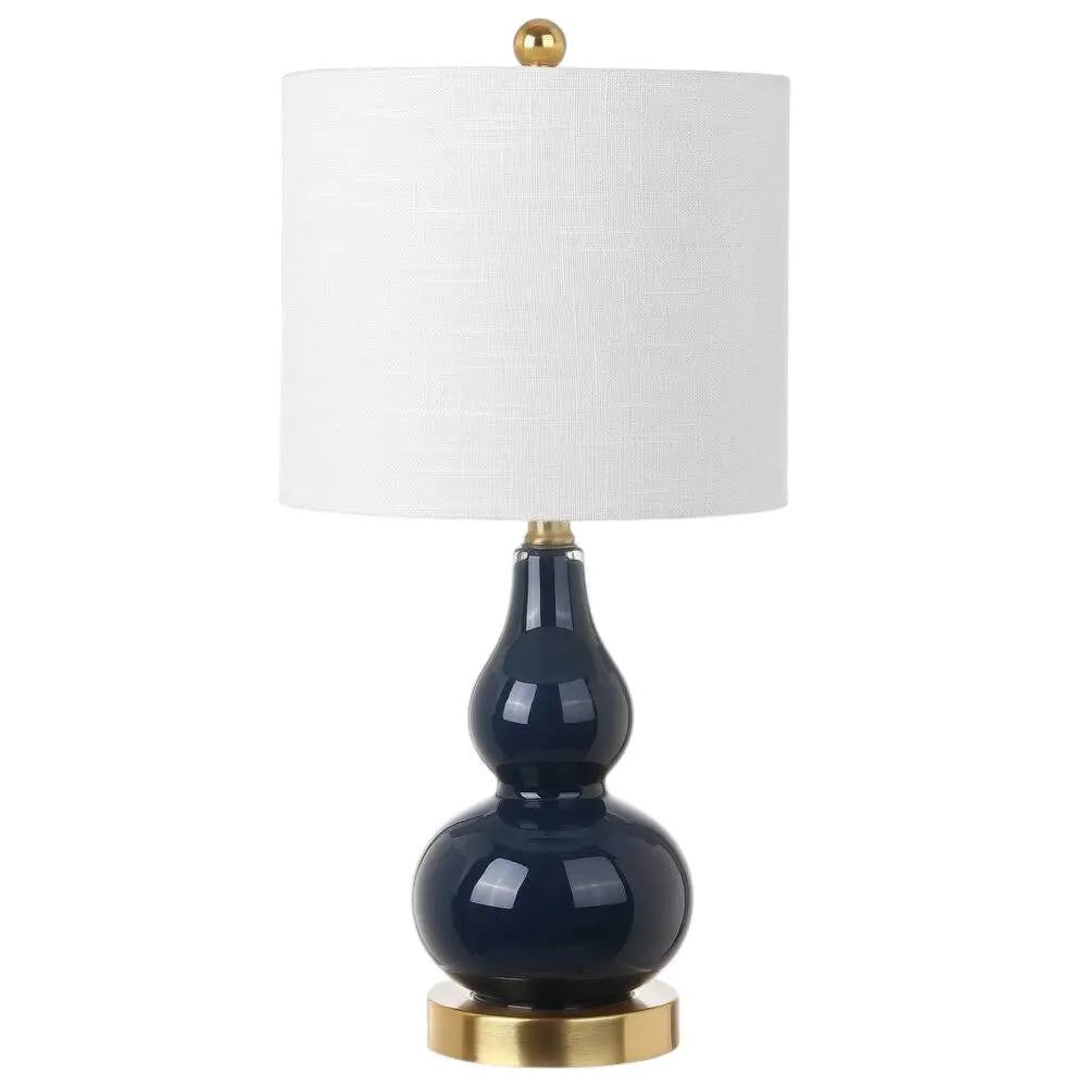 21" Gold Gourd Desk Lamp With Drum Shade Homeroots Lighting