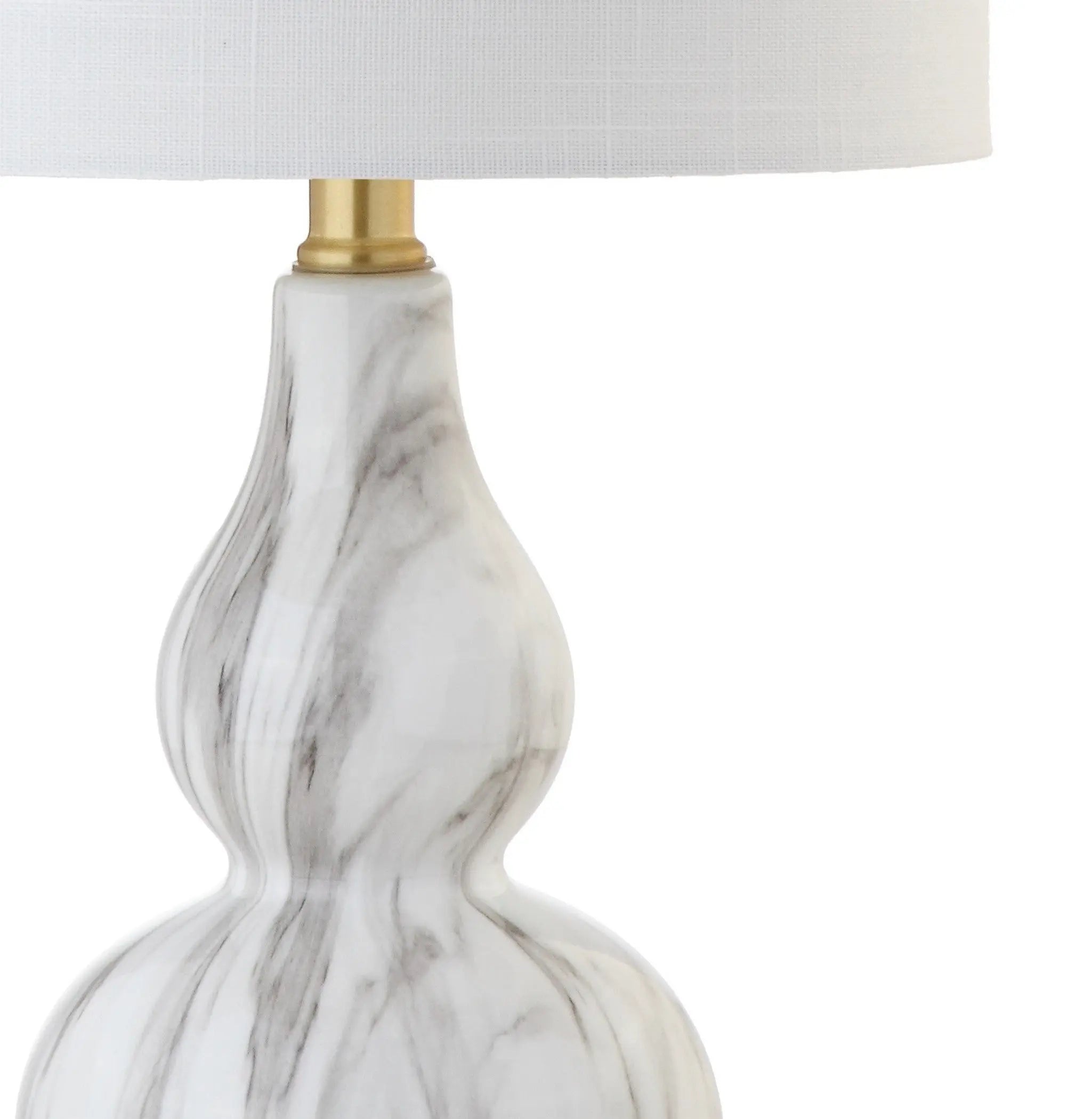21" Gold Gourd Table Lamp With Drum Shade Homeroots Lighting