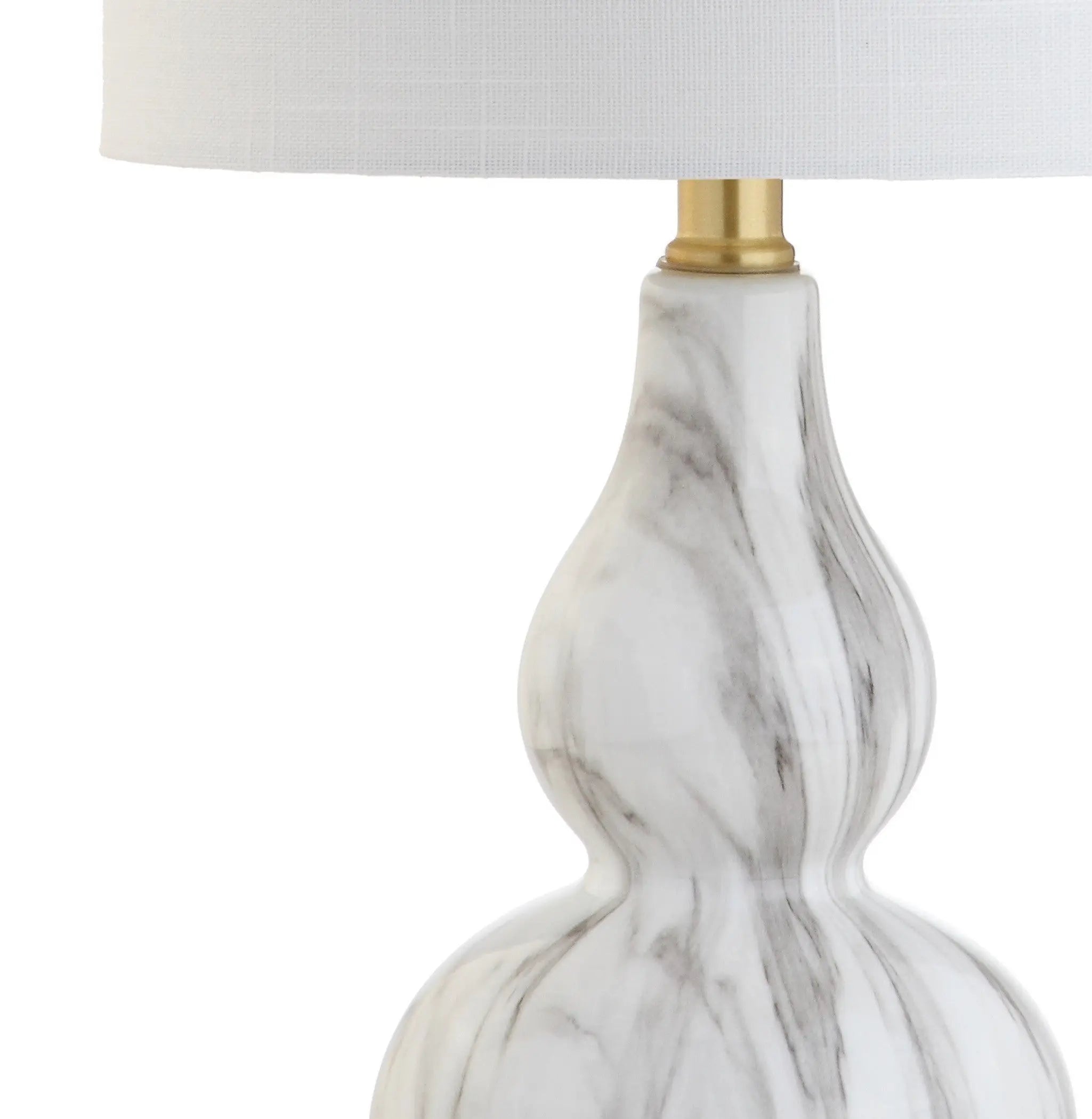 21" Gold Gourd Table Lamp With Drum Shade Homeroots Lighting