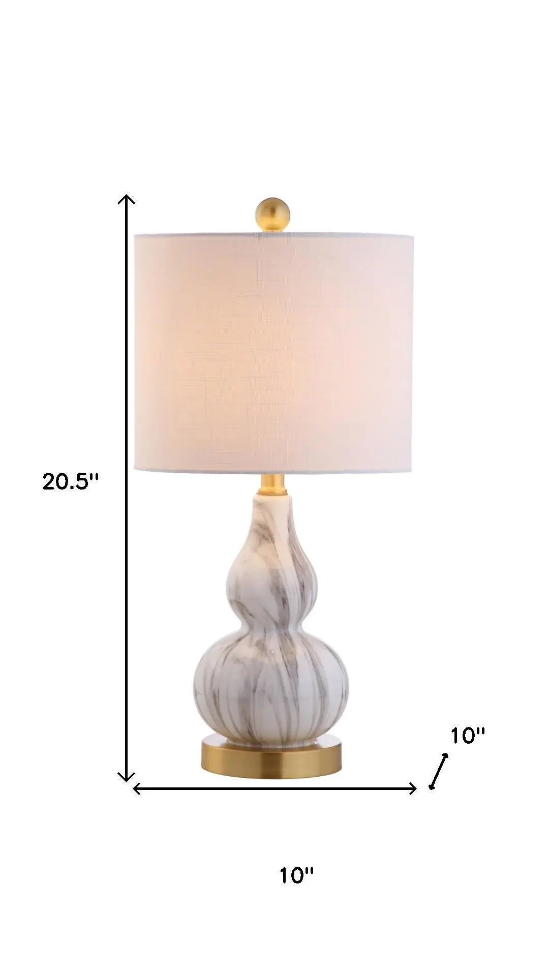 21" Gold Gourd Table Lamp With Drum Shade Homeroots Lighting