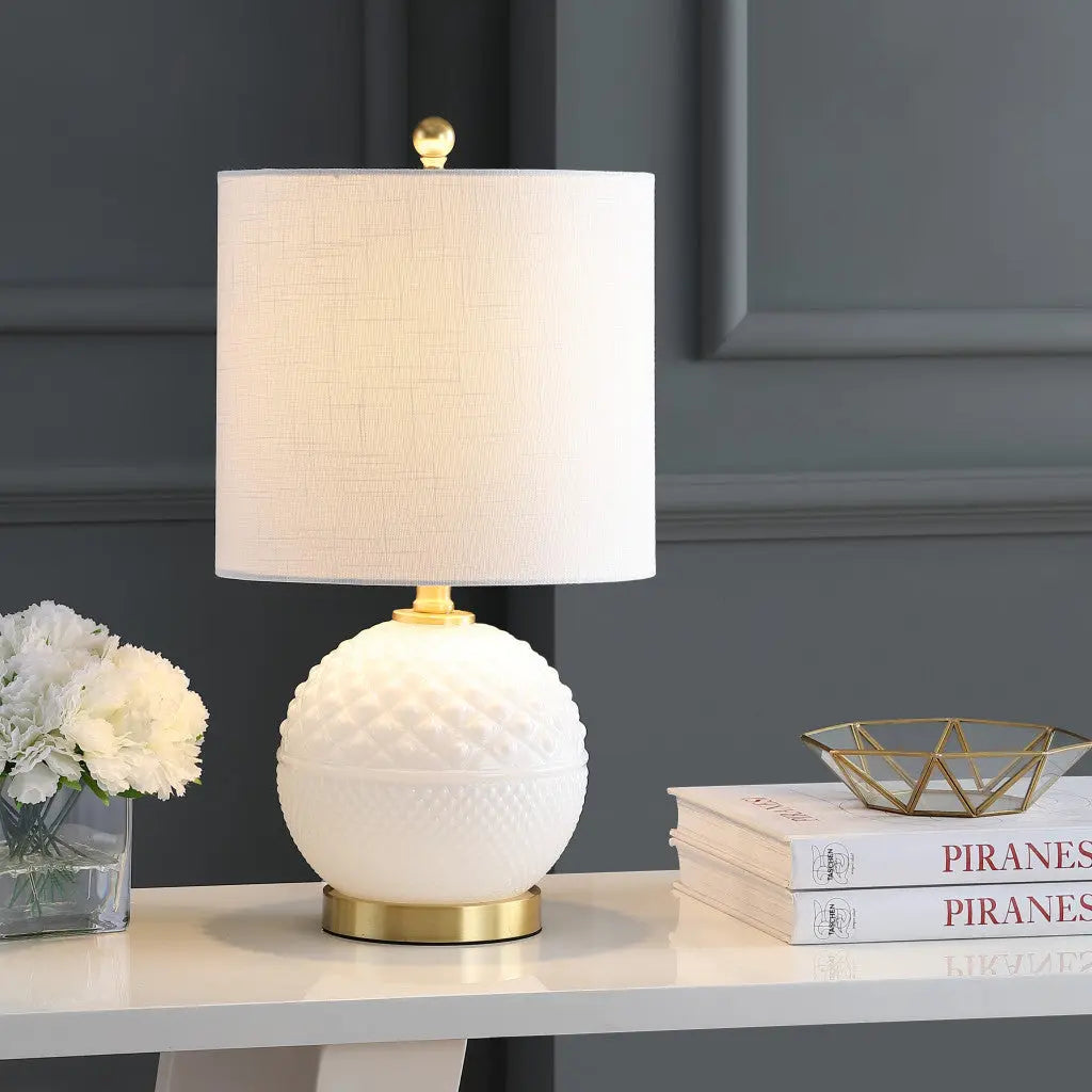 21" Gold Novelty Table Lamp With Globe Shade Homeroots Lighting