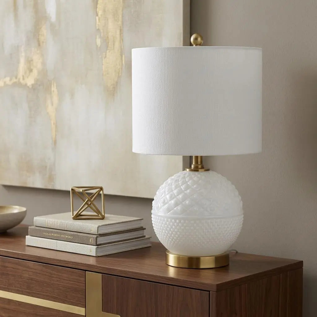 21" Gold Novelty Table Lamp With Globe Shade Homeroots Lighting