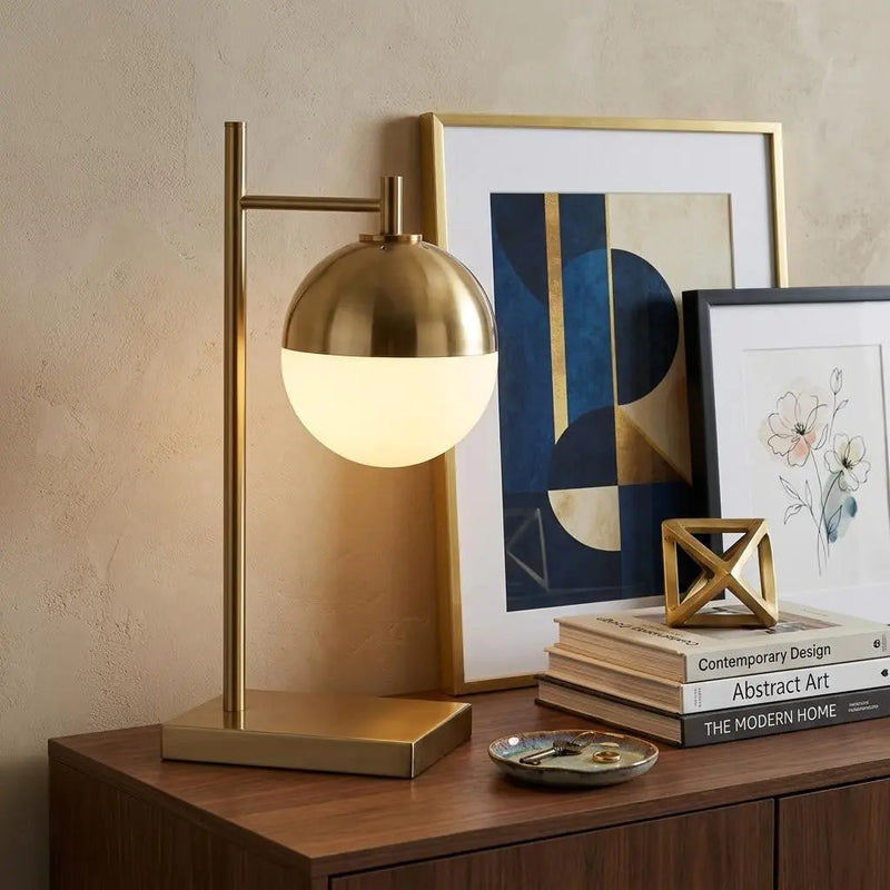 21" Gold Table Lamp LED Homeroots Lighting