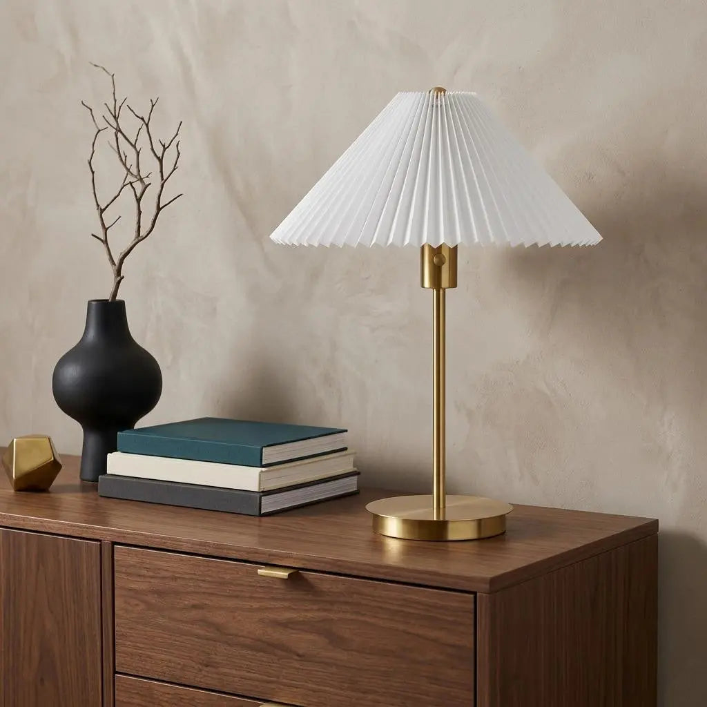 21" Gold Table Lamp With Empire Shade Homeroots Lighting