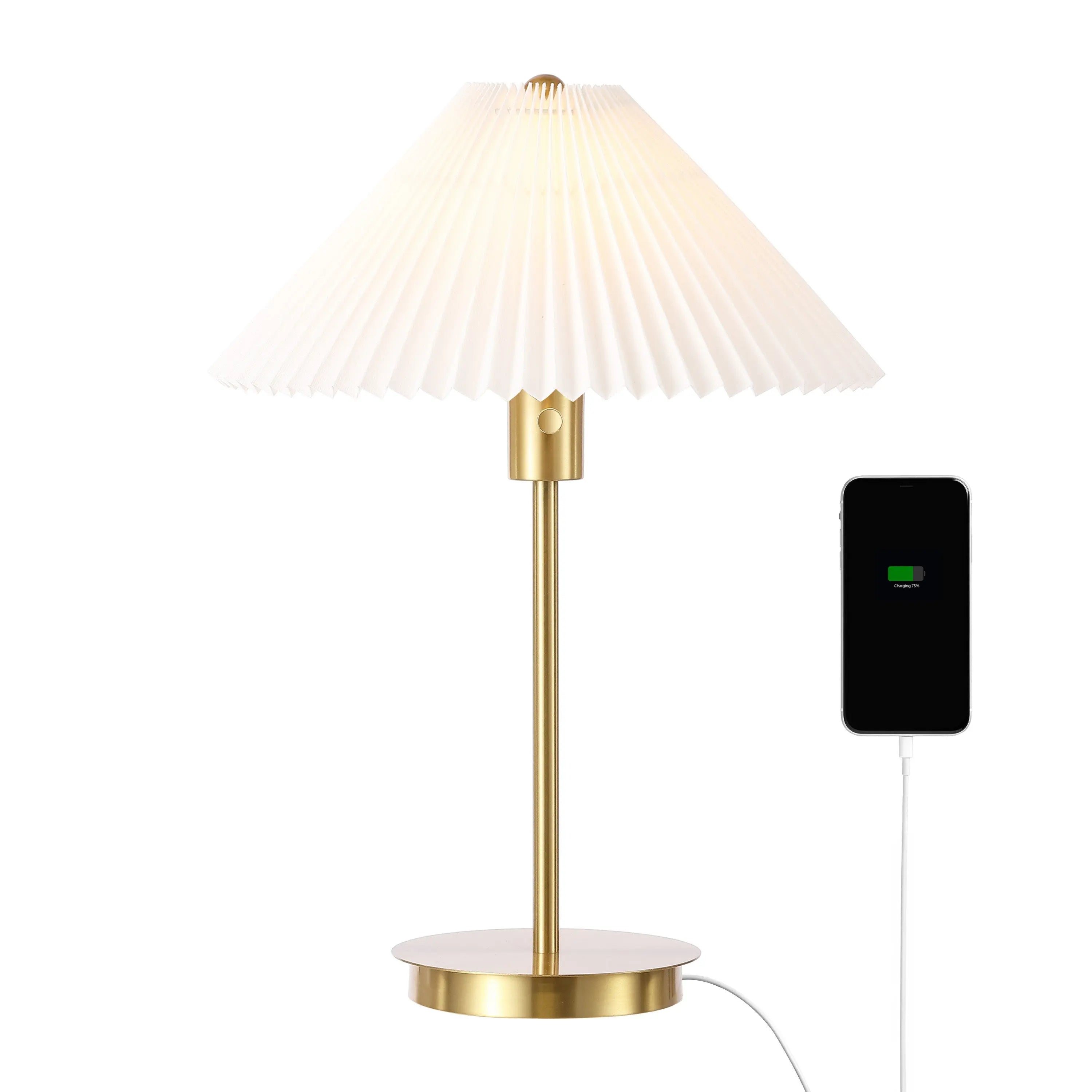 21" Gold Table Lamp With Empire Shade Homeroots Lighting