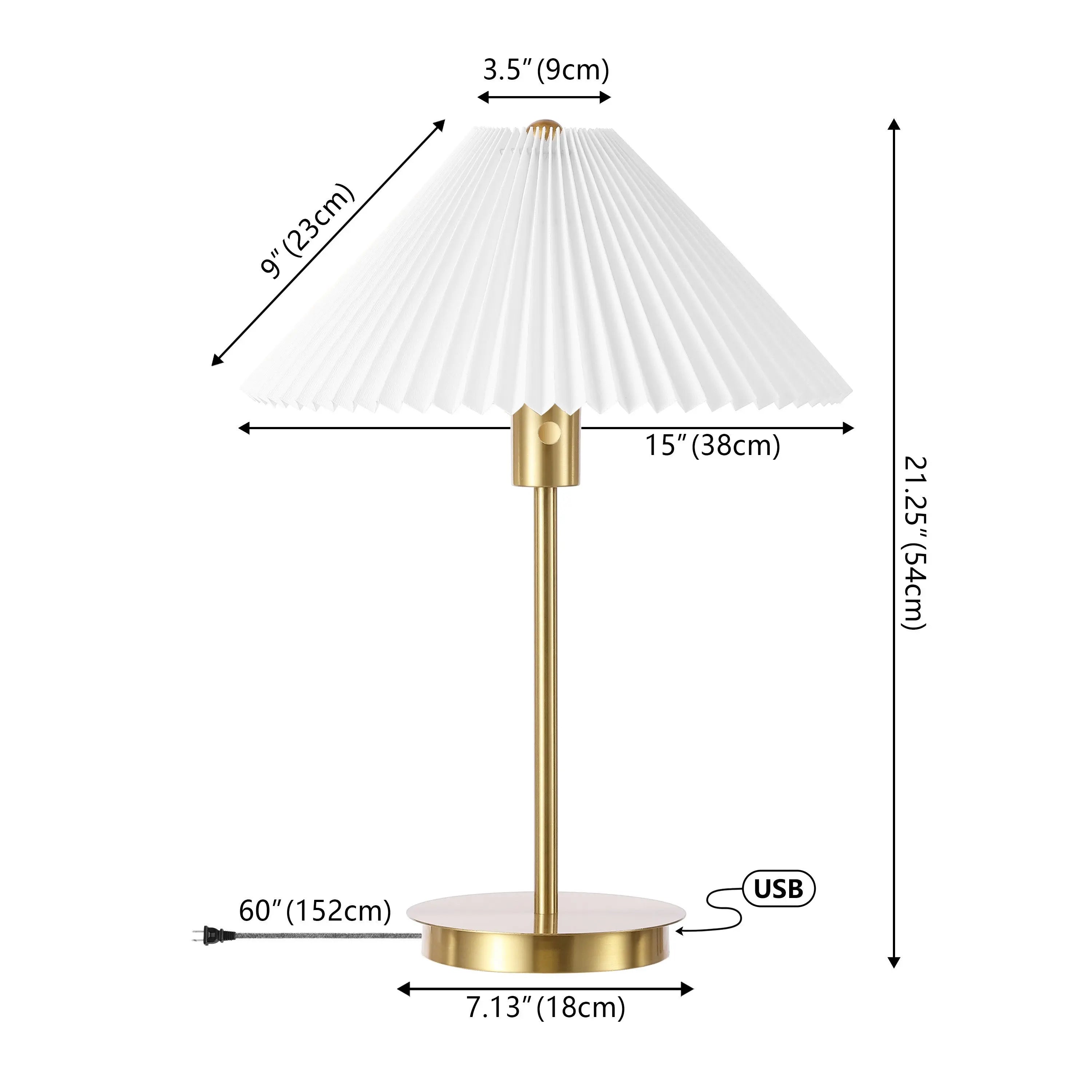 21" Gold Table Lamp With Empire Shade Homeroots Lighting