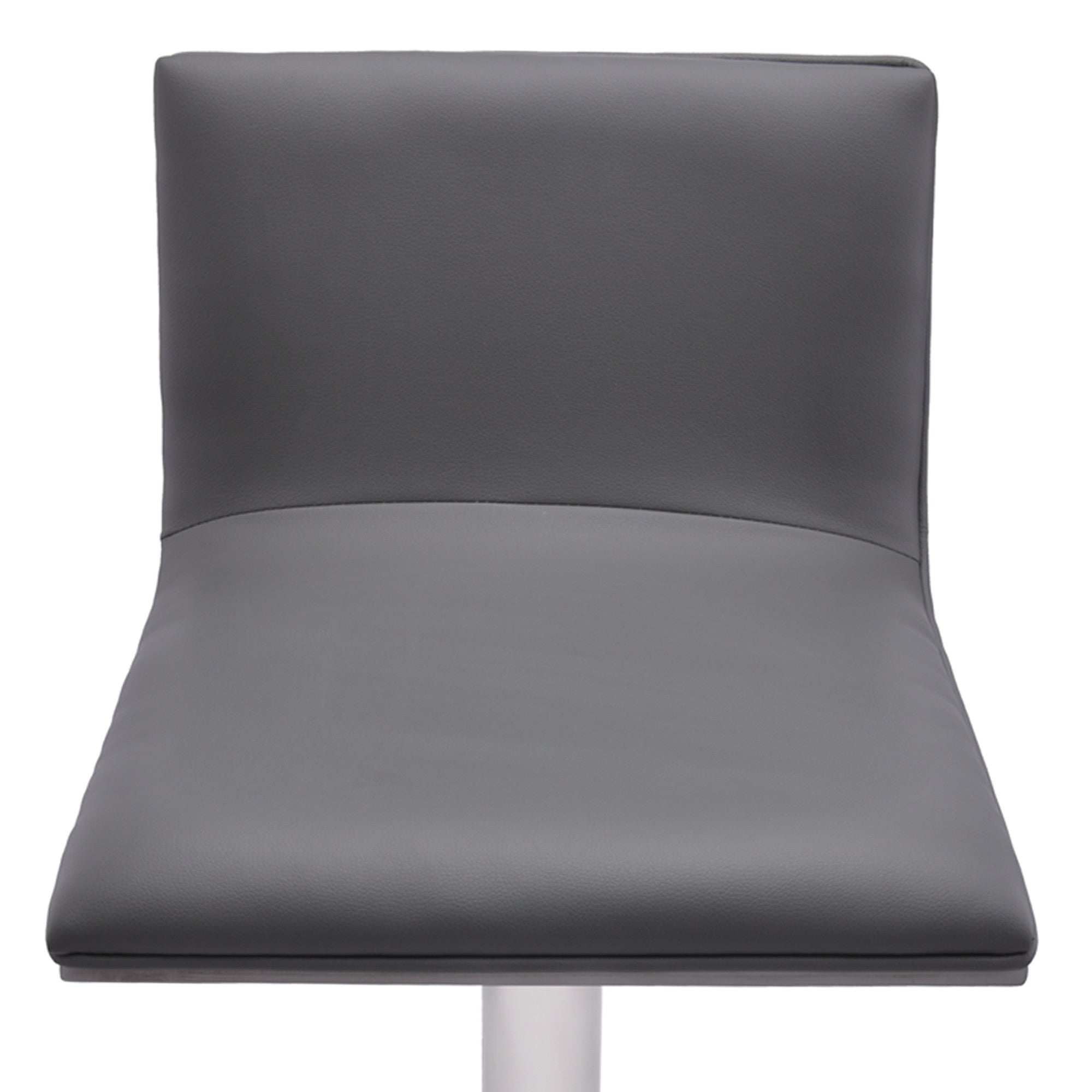 21" Gray And Silver Iron Swivel Backless Adjustable Height Bar Chair - GreatEagleInc