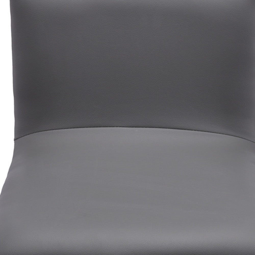 21" Gray And Silver Iron Swivel Backless Adjustable Height Bar Chair - GreatEagleInc