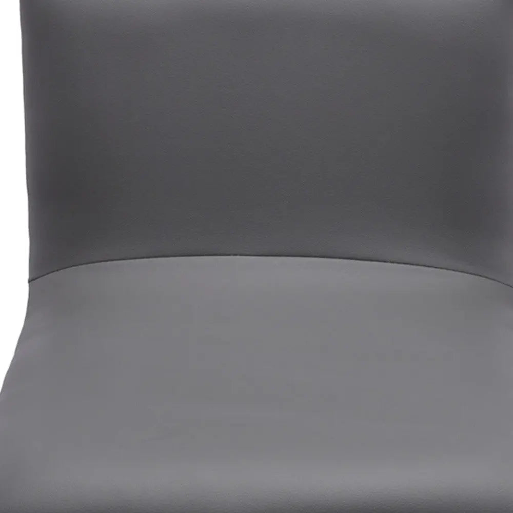 21" Gray And Silver Iron Swivel Backless Adjustable Height Bar Chair - GreatEagleInc