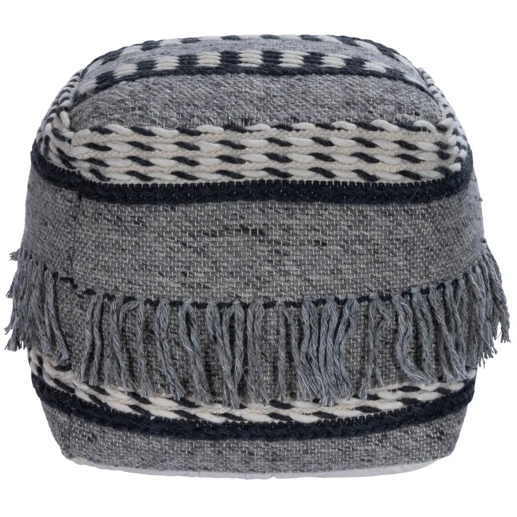 21" Gray Pouf Ottoman Homeroots Living Room