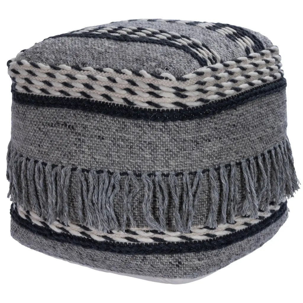 21" Gray Pouf Ottoman Homeroots Living Room
