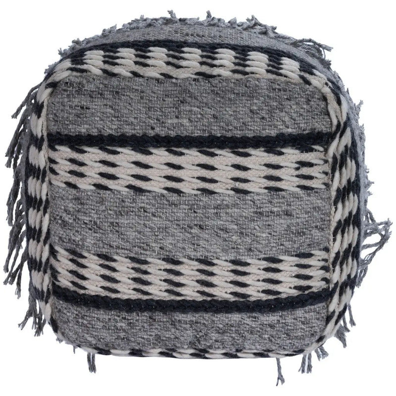 21" Gray Pouf Ottoman Homeroots Living Room