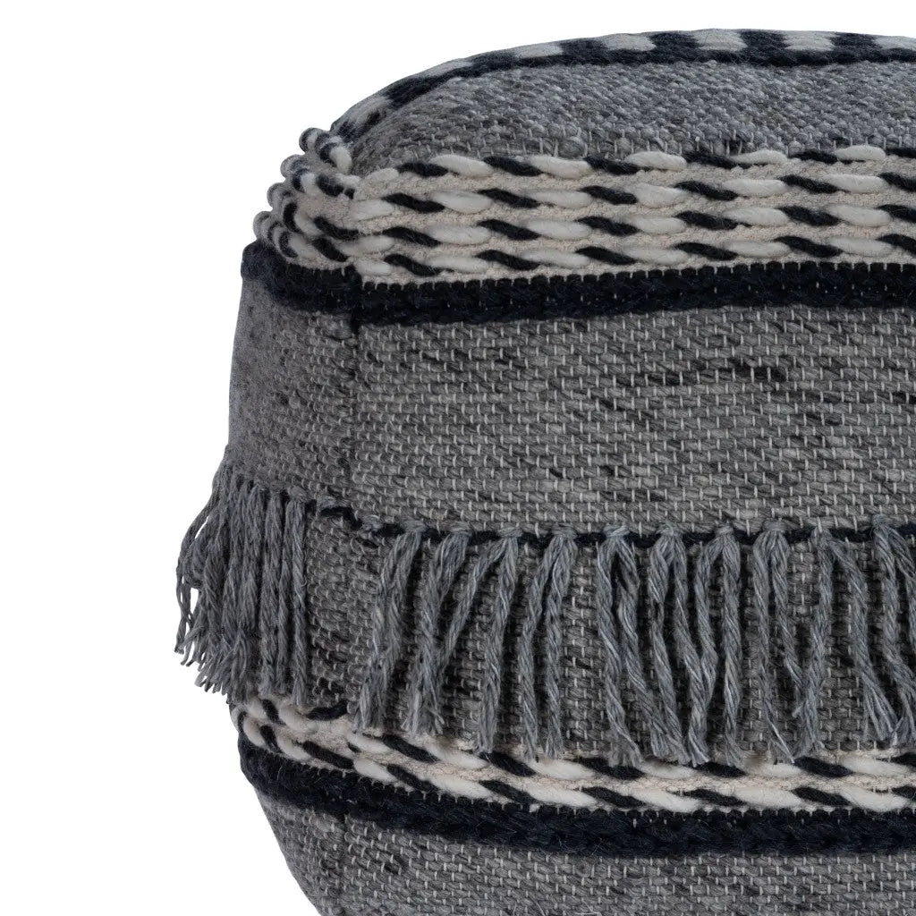 21" Gray Pouf Ottoman Homeroots Living Room