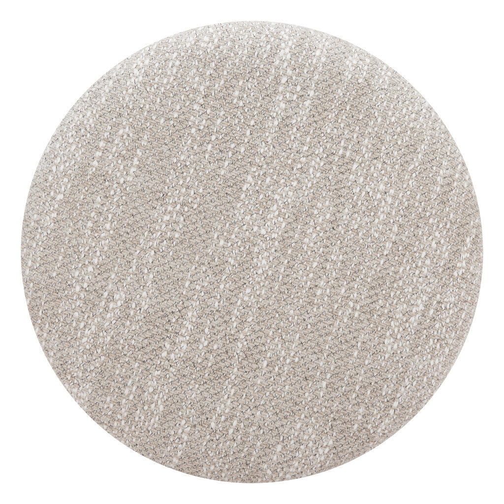 21" Gray and Brown Fabric Round Ottoman With Storage - GreatEagleInc