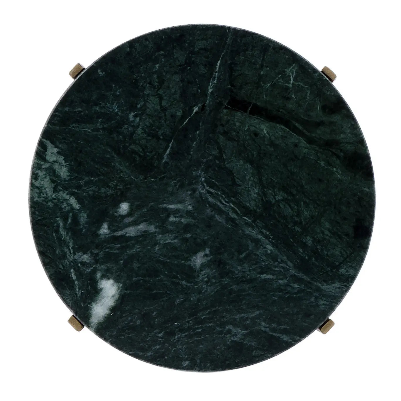 21" Green and Gold Marble and Iron Drink Size Round End Table - GreatEagleInc