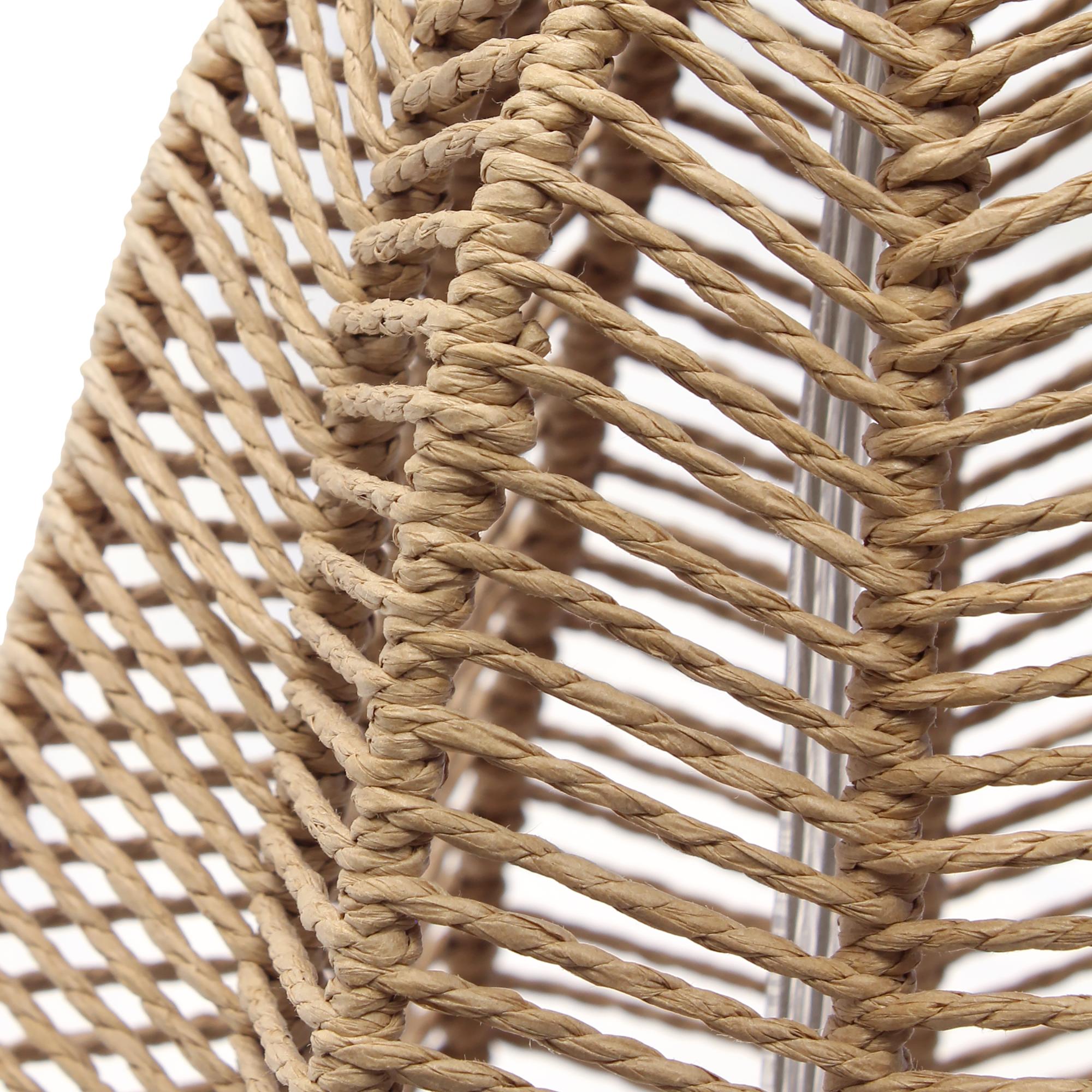21" Natural Rope Rattan Table Lamp With Drum Shade Homeroots Lighting
