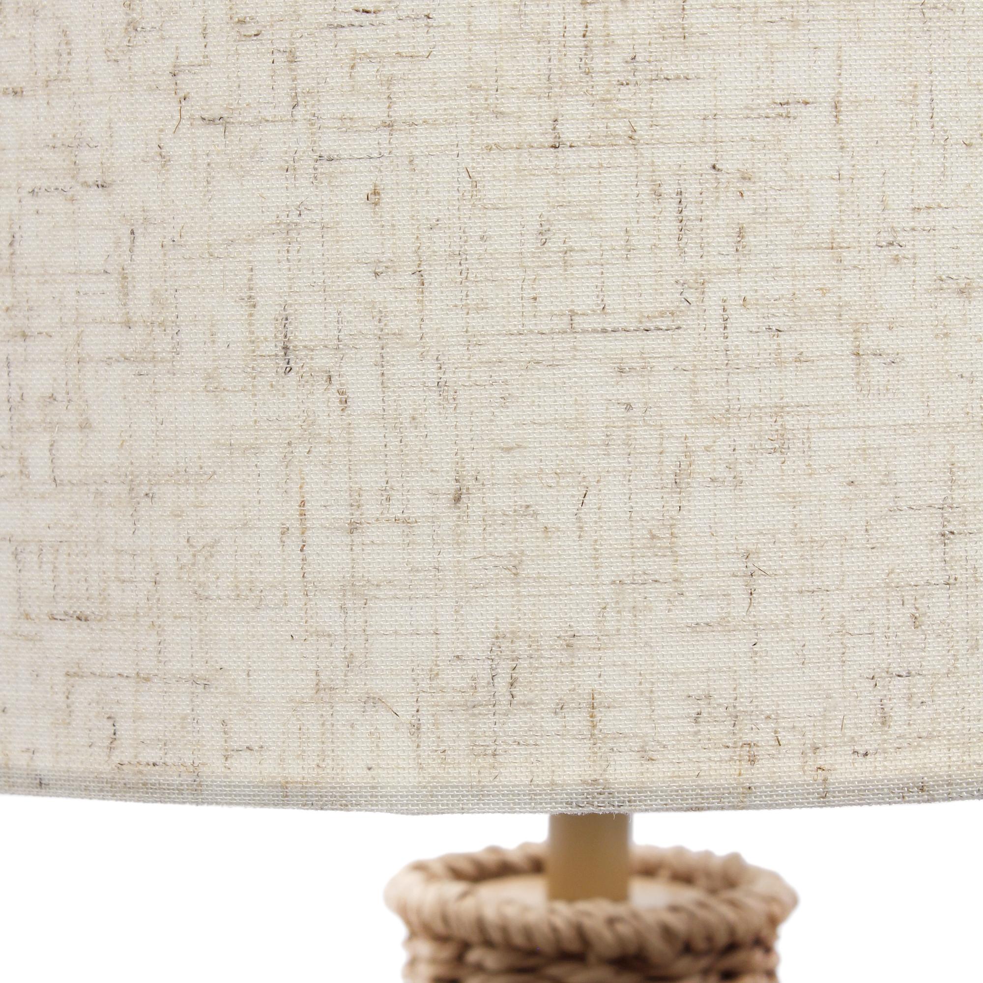 21" Natural Rope Rattan Table Lamp With Drum Shade Homeroots Lighting