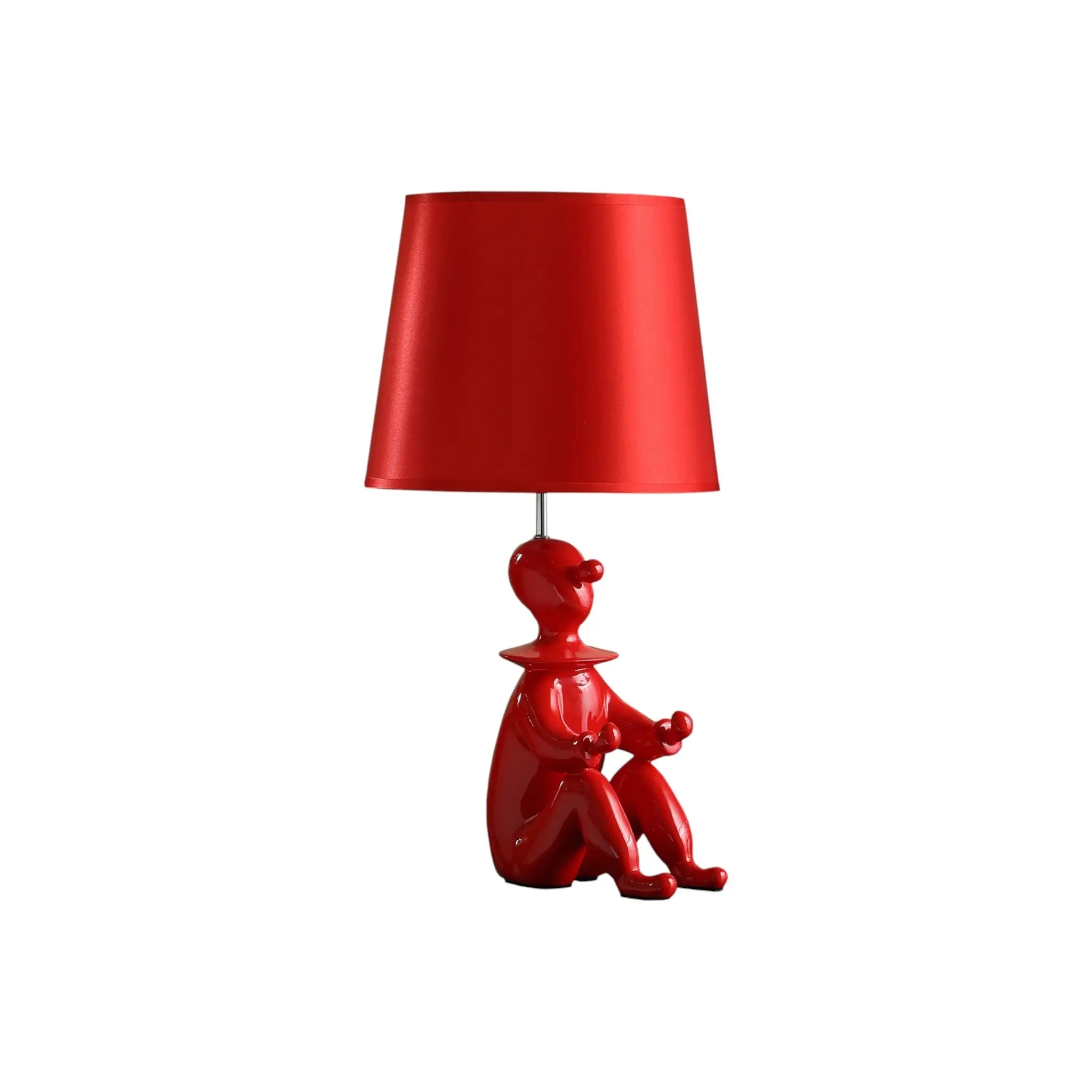 21" Red Bedside Table Lamp With Red Empire Shade Homeroots Lighting