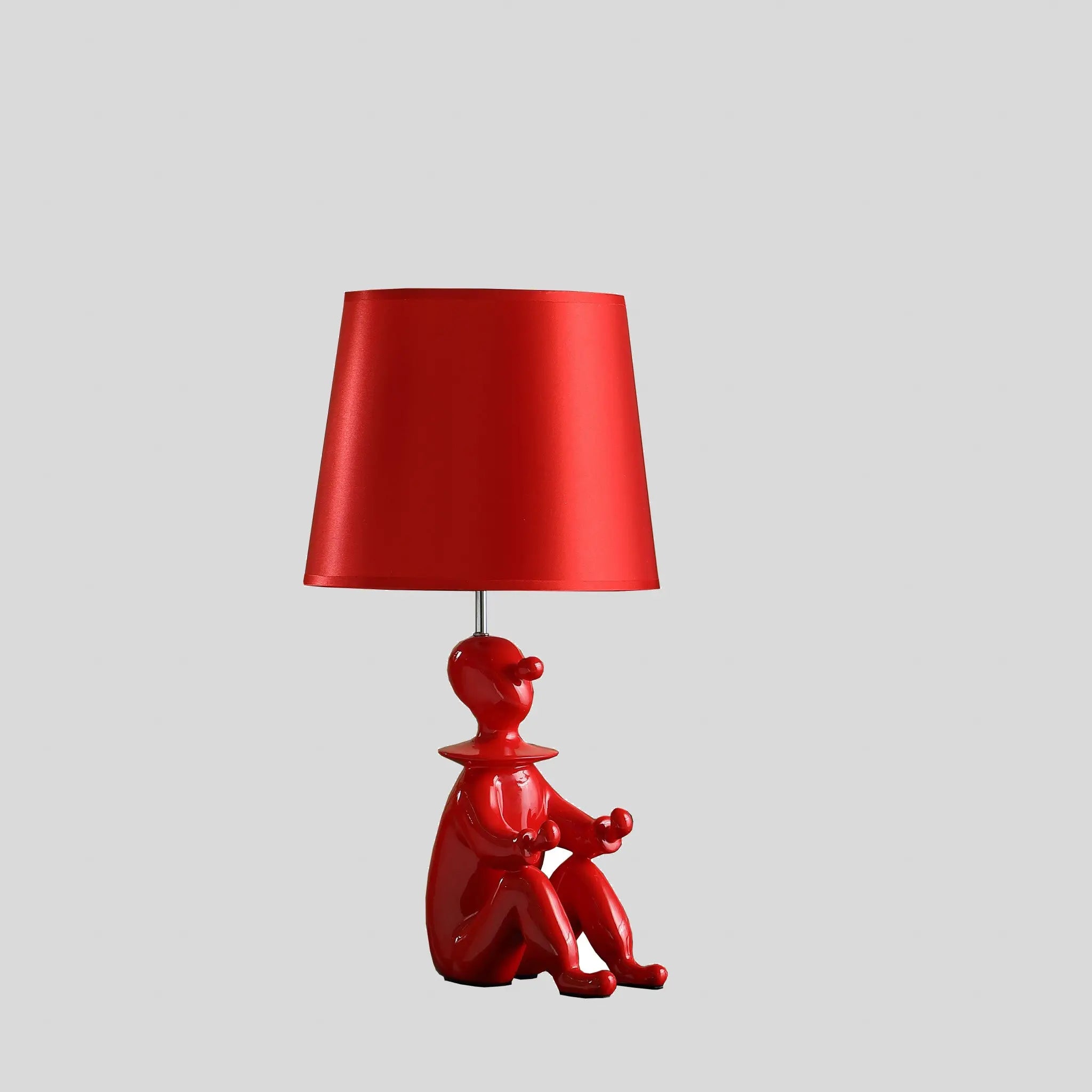 21" Red Bedside Table Lamp With Red Empire Shade Homeroots Lighting