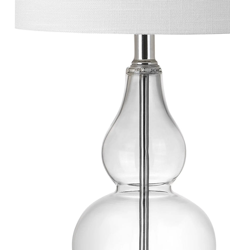 21" Silver Gourd Bedside Lamp With Drum Shade Homeroots Lighting