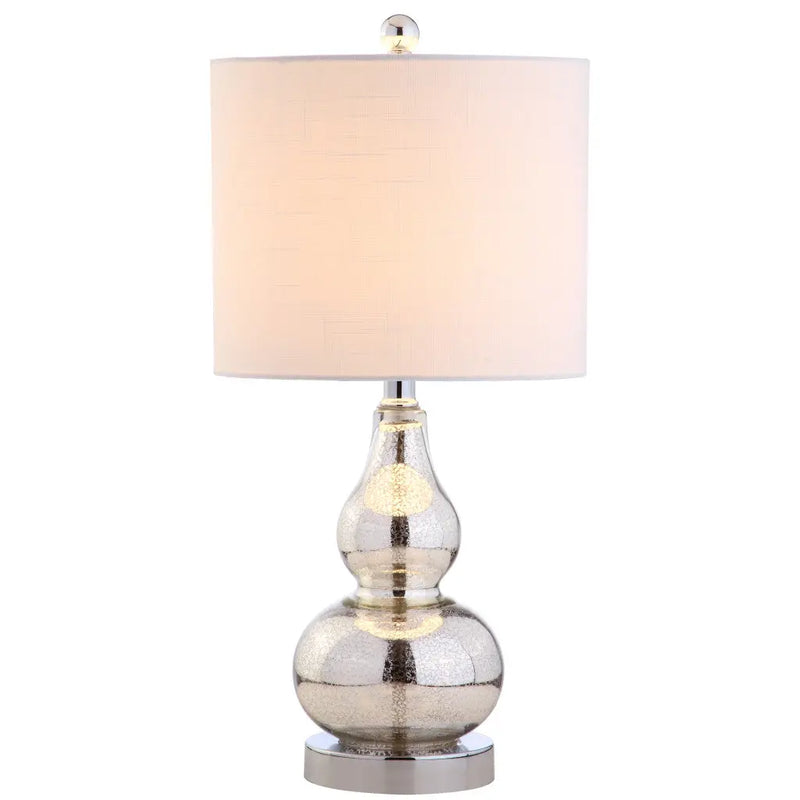 21" Silver Gourd Desk Lamp With Drum Shade Homeroots Lighting