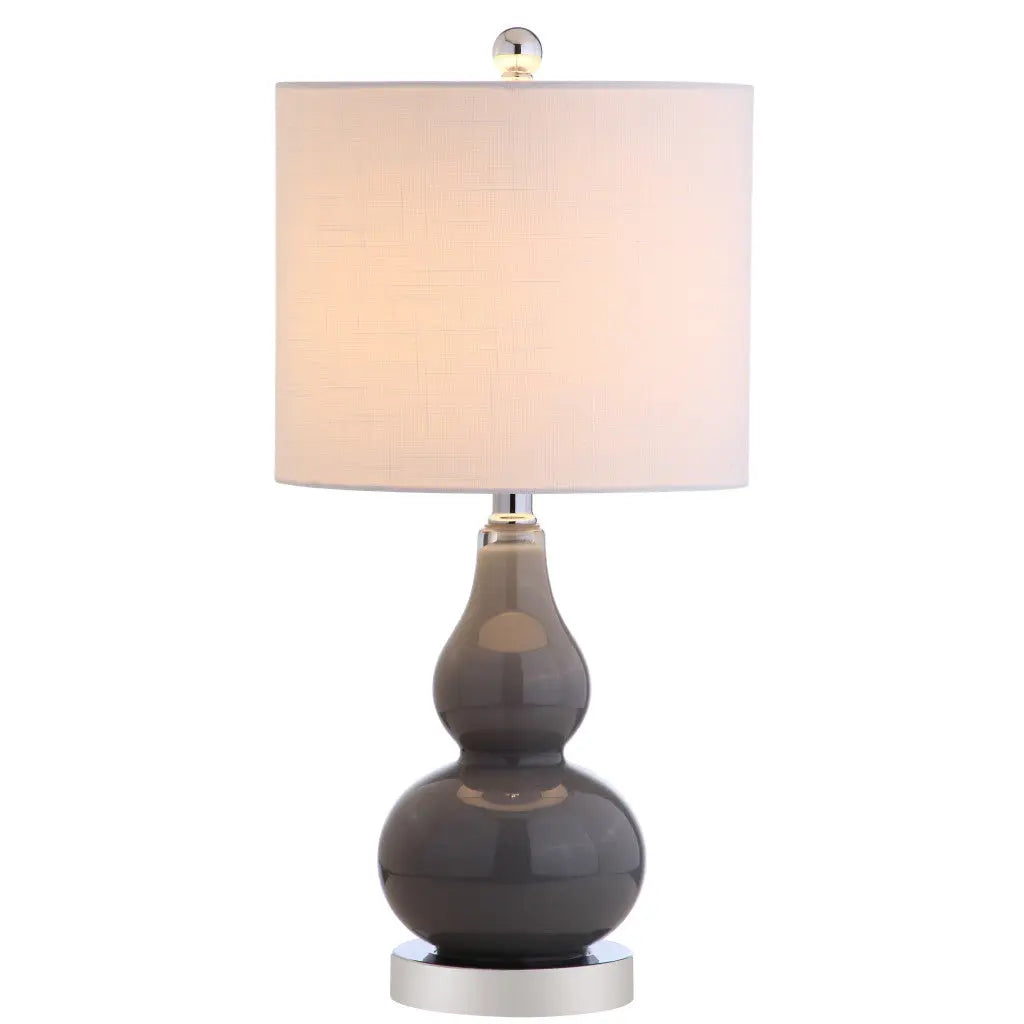 21" Silver Gourd Table Lamp With Drum Shade Homeroots Lighting