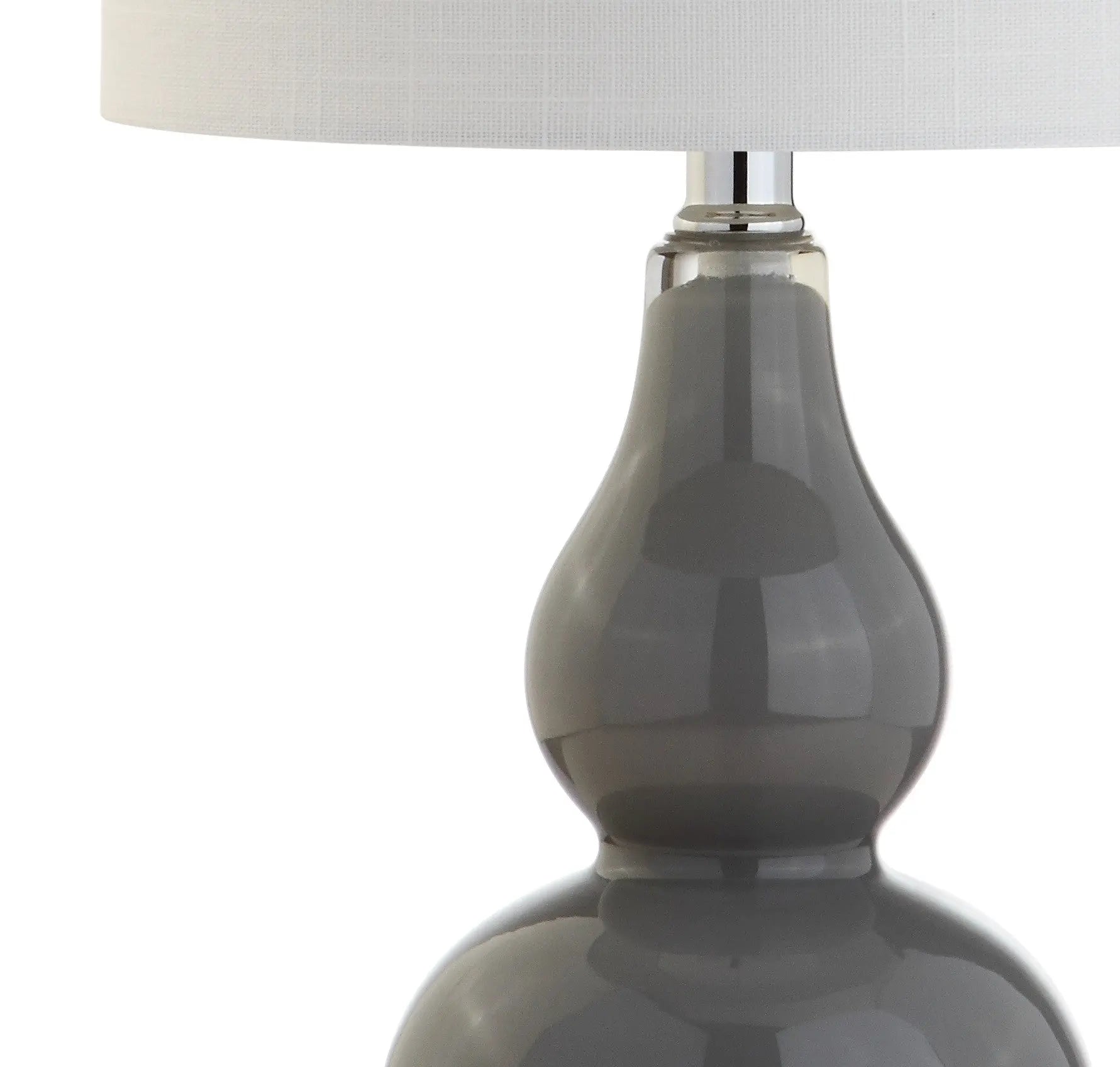 21" Silver Gourd Table Lamp With Drum Shade Homeroots Lighting