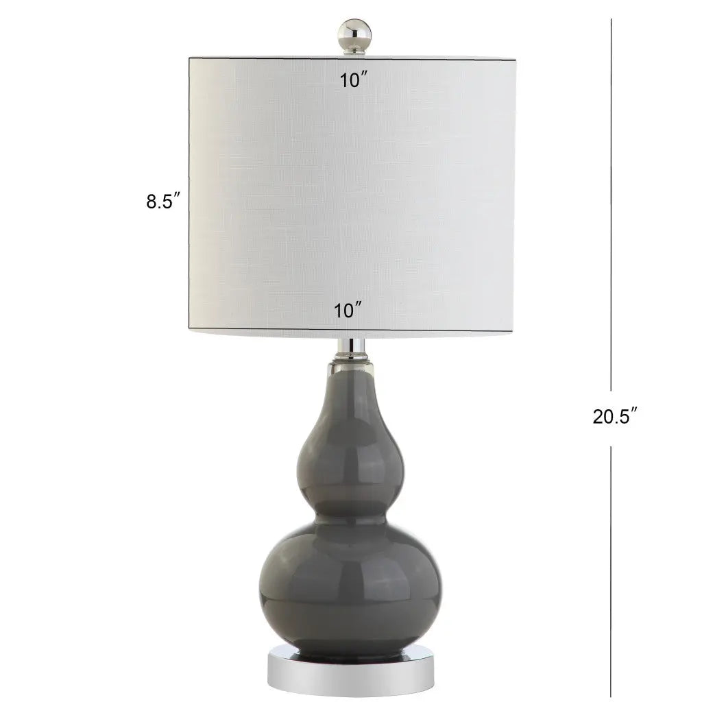 21" Silver Gourd Table Lamp With Drum Shade Homeroots Lighting