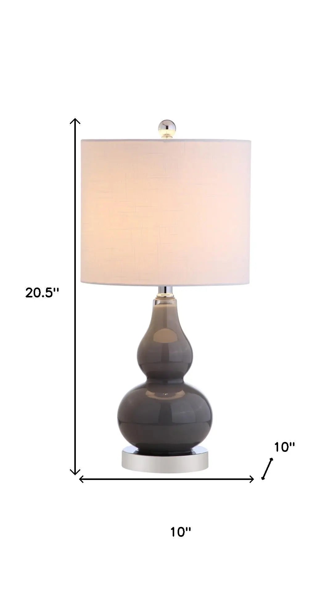 21" Silver Gourd Table Lamp With Drum Shade Homeroots Lighting