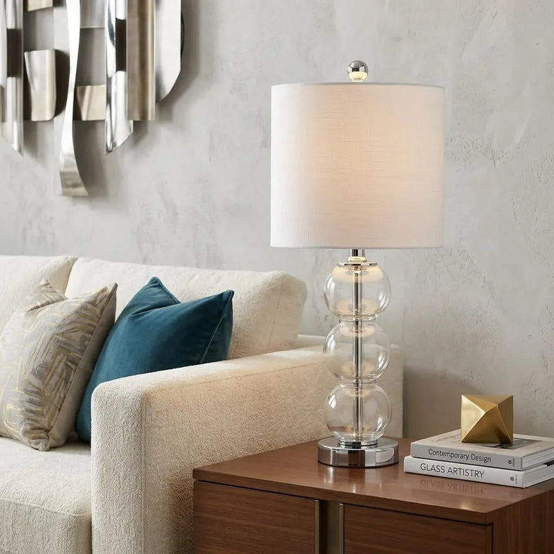 21" Silver Novelty Table Lamp With Globe Shade Homeroots Lighting