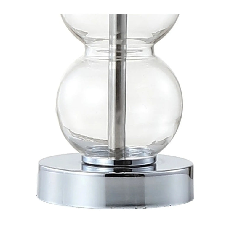 21" Silver Novelty Table Lamp With Globe Shade Homeroots Lighting
