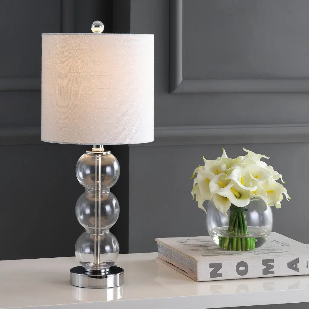 21" Silver Novelty Table Lamp With Globe Shade Homeroots Lighting