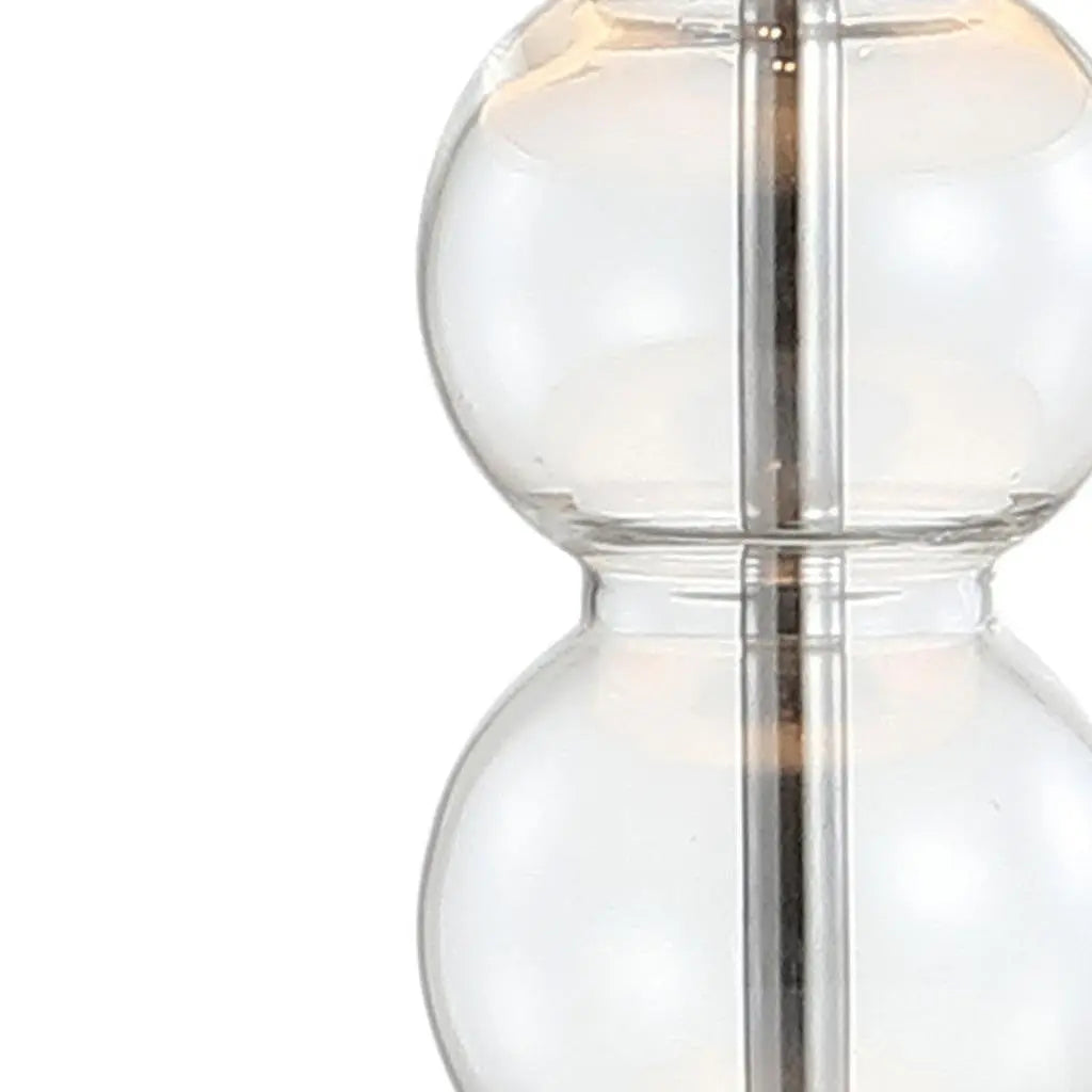 21" Silver Novelty Table Lamp With Globe Shade Homeroots Lighting