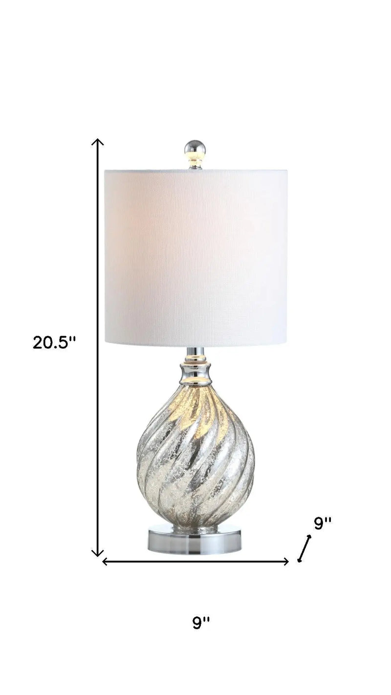 21" Silver Novelty Table Lamp With Globe Shade Homeroots Lighting