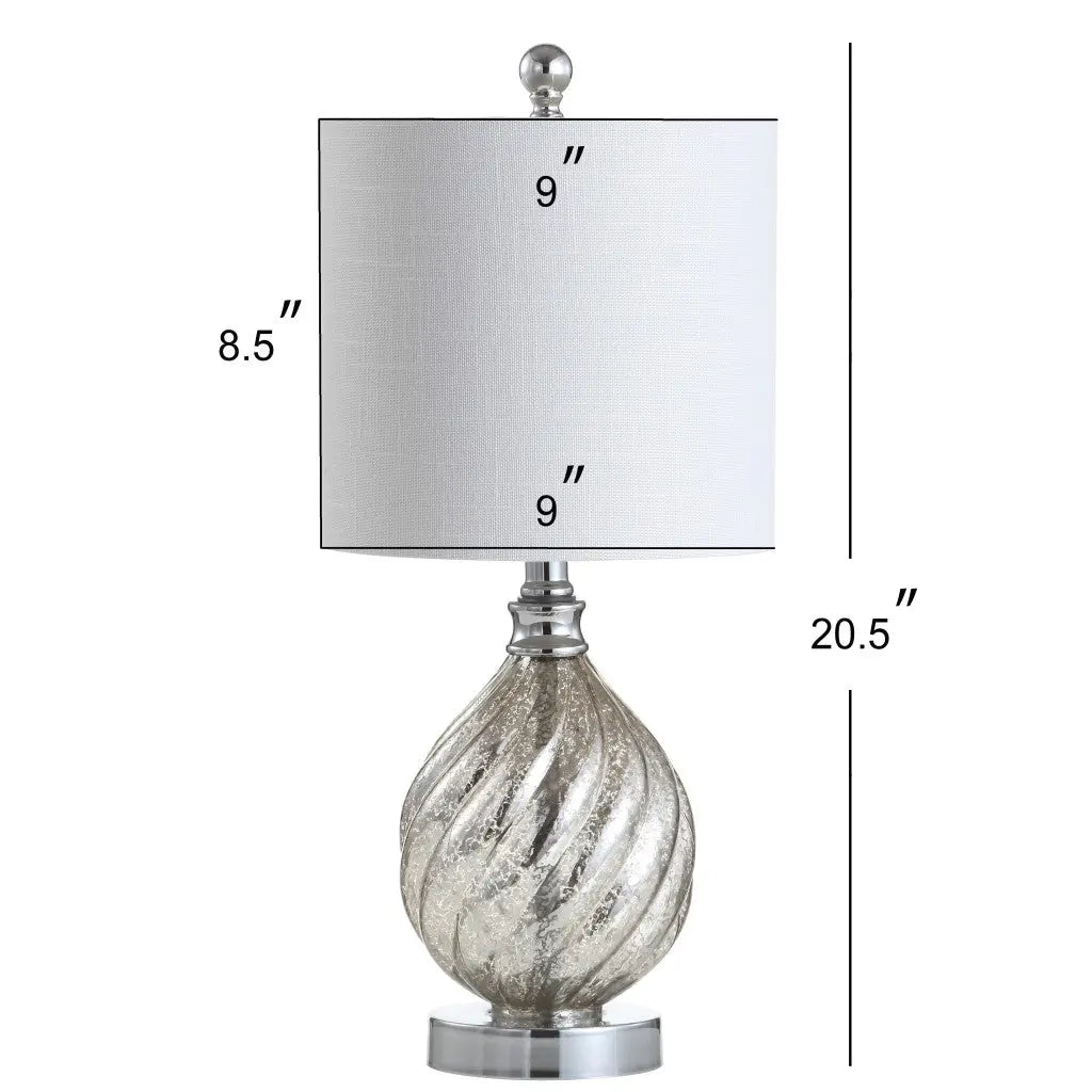21" Silver Novelty Table Lamp With Globe Shade Homeroots Lighting